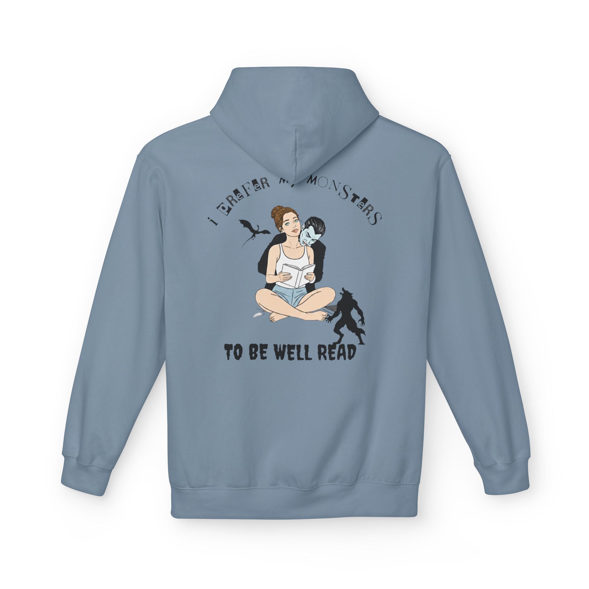 "I Prefer My Monsters To Be Well Read" Cozy Hoodie | Perfect Gift for Dark Romance Book Lovers, Unisex Casual Wear, Reading Appreciation, Halloween Apparel, Cozy Gift