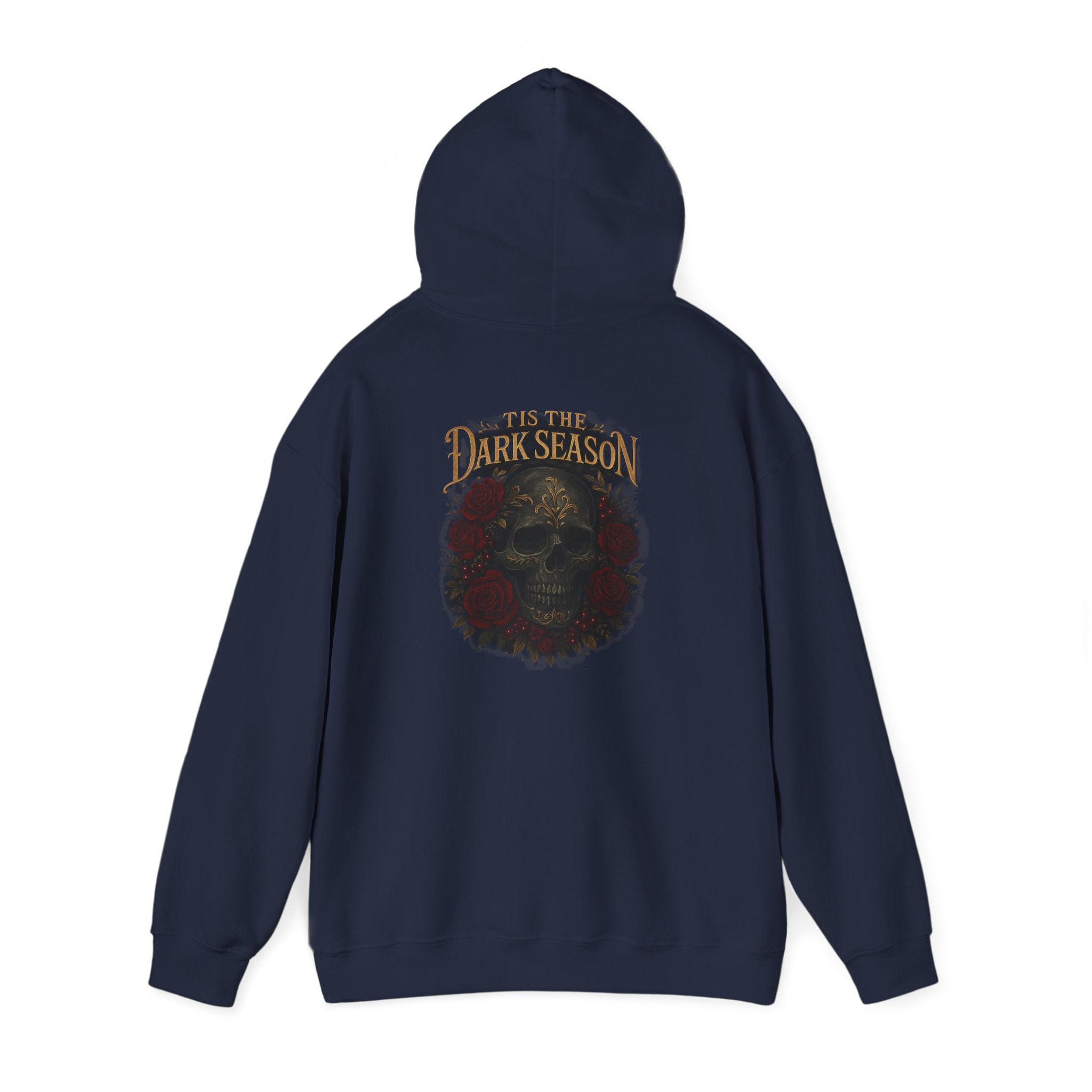 'Tis the Dark Season — Gothic Skull & Roses Aesthetic Hoodie | Dark Romance Bookish Girl Fall