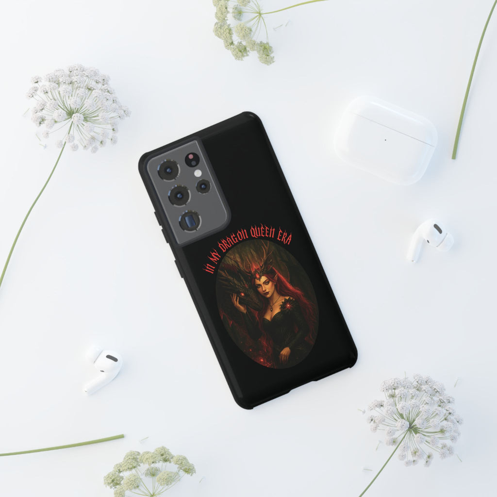 In My Dragon Queen Era Phone Case - Dragon and Queen Design - Book Lover Aesthetic Gift