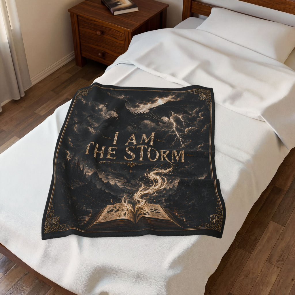 I Am The Storm Dragon Throw Blanket