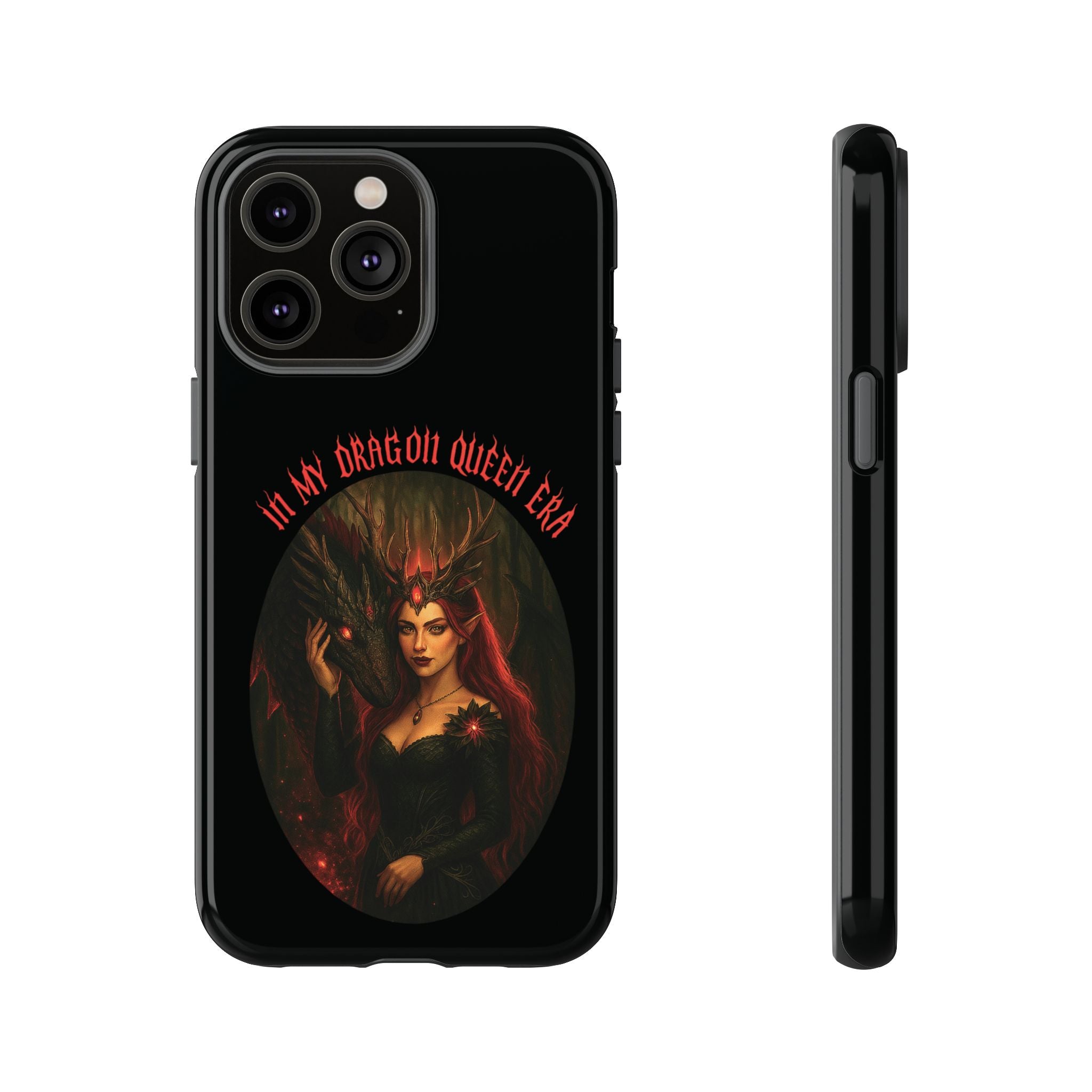 In My Dragon Queen Era Phone Case - Dragon and Queen Design - Book Lover Aesthetic Gift
