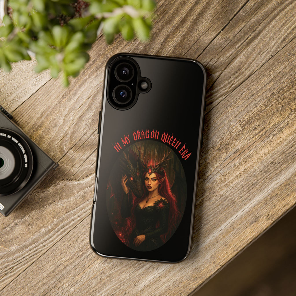 In My Dragon Queen Era Phone Case - Dragon and Queen Design - Book Lover Aesthetic Gift
