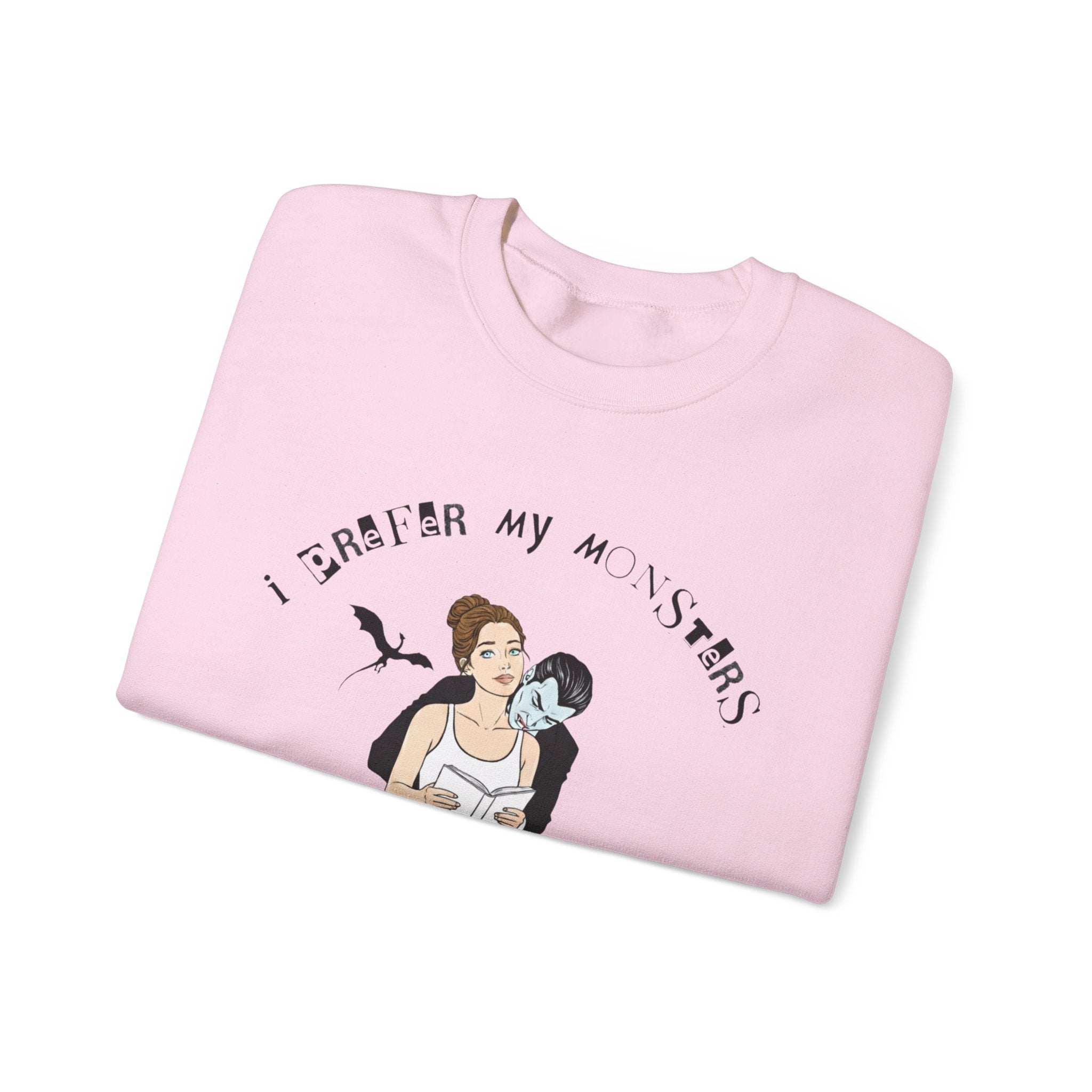 “I Prefer My Monsters To Be Well Read” Cozy Gothic Romance Sweatshirt - Unisex Crewneck