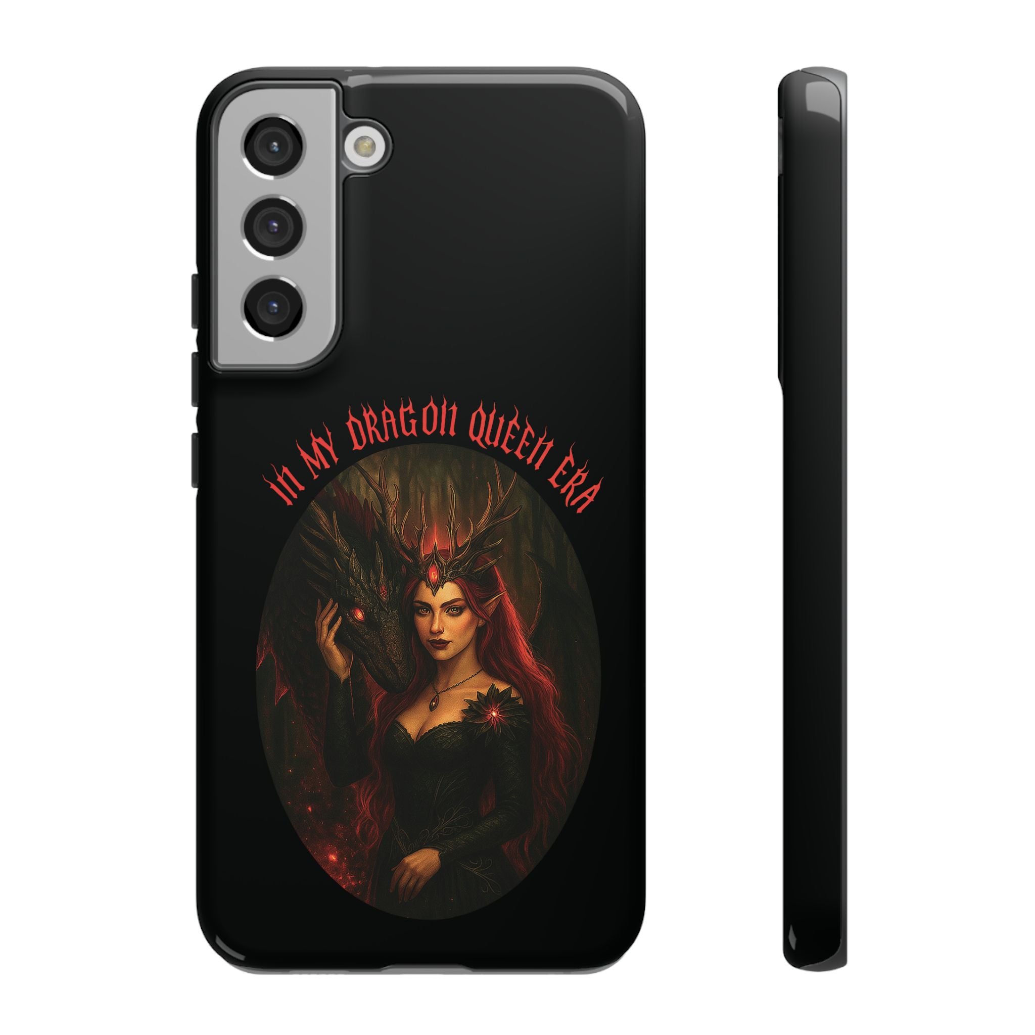 In My Dragon Queen Era Phone Case - Dragon and Queen Design - Book Lover Aesthetic Gift