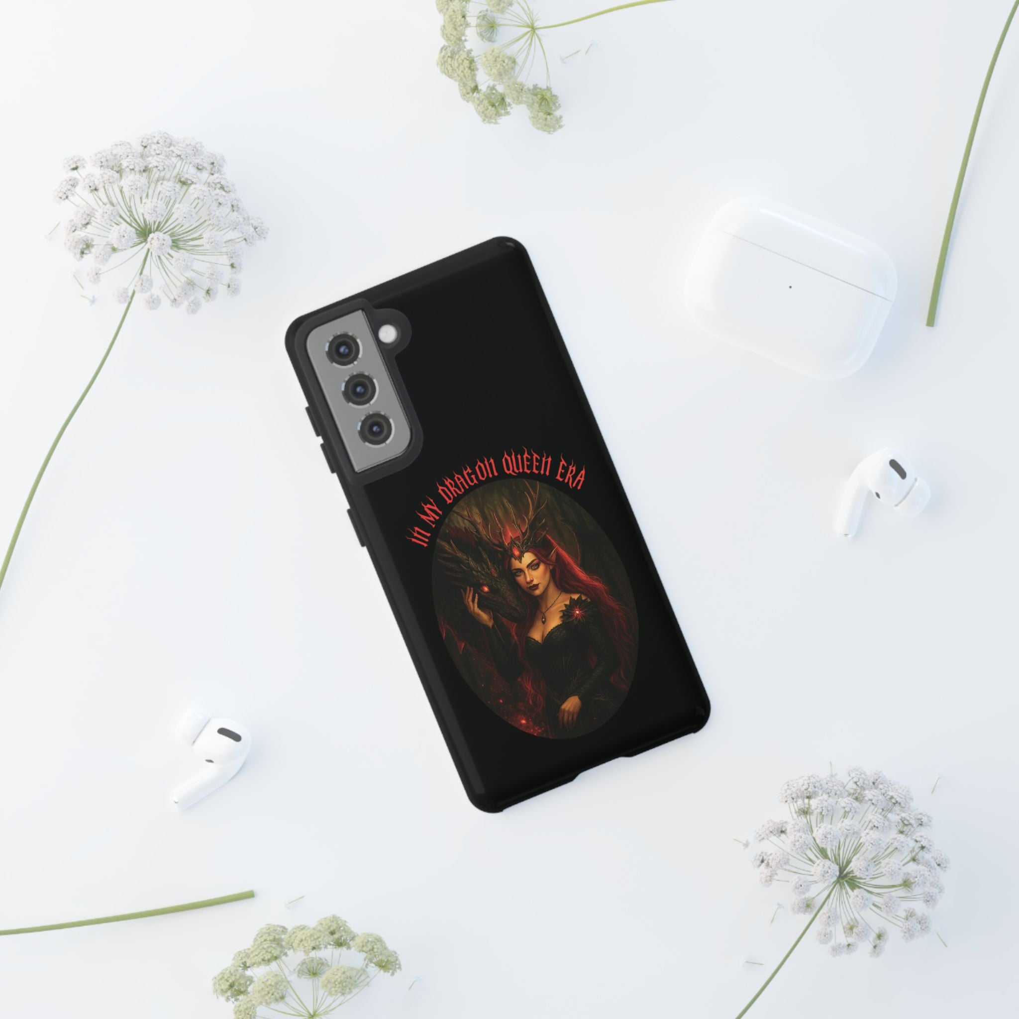 In My Dragon Queen Era Phone Case - Dragon and Queen Design - Book Lover Aesthetic Gift