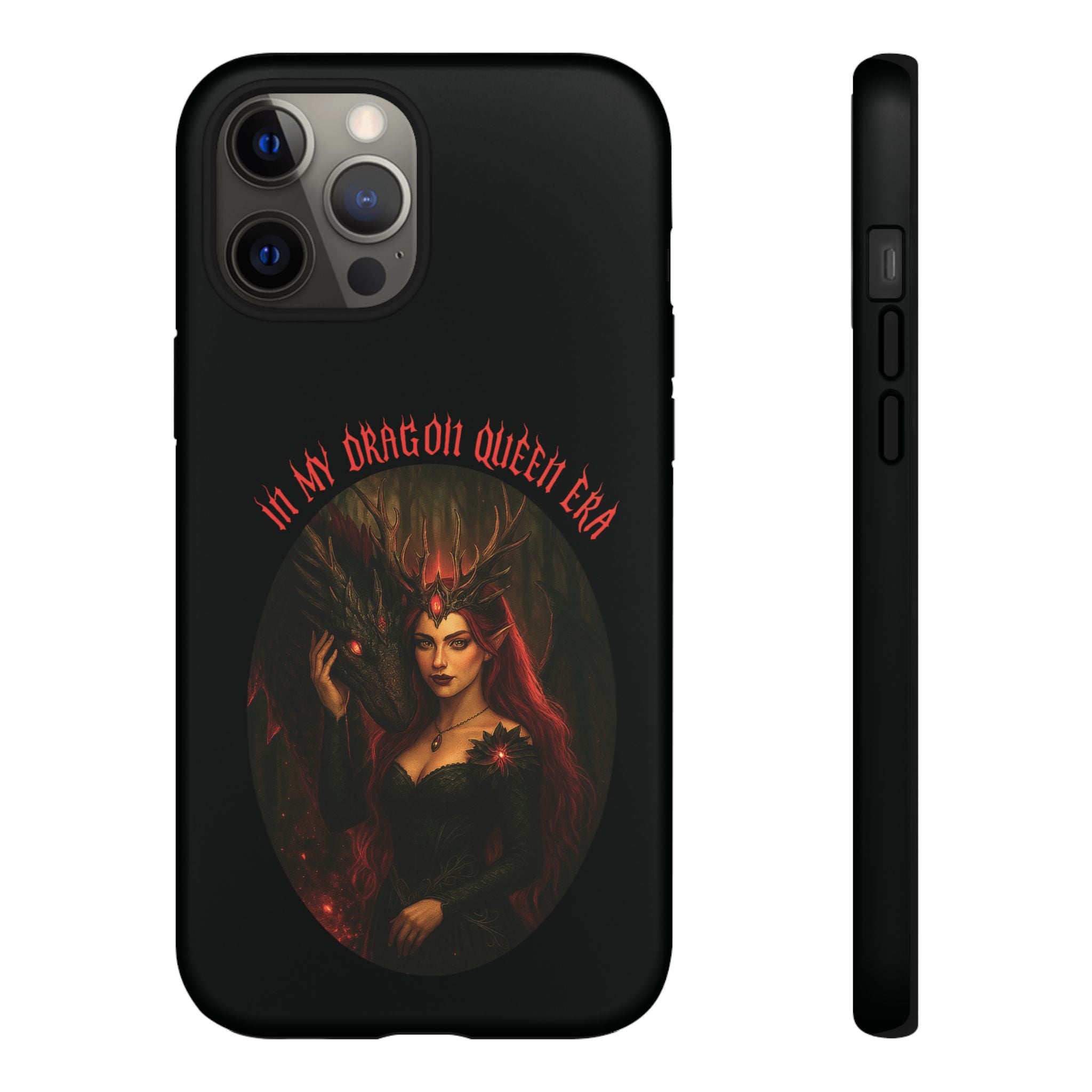 In My Dragon Queen Era Phone Case - Dragon and Queen Design - Book Lover Aesthetic Gift