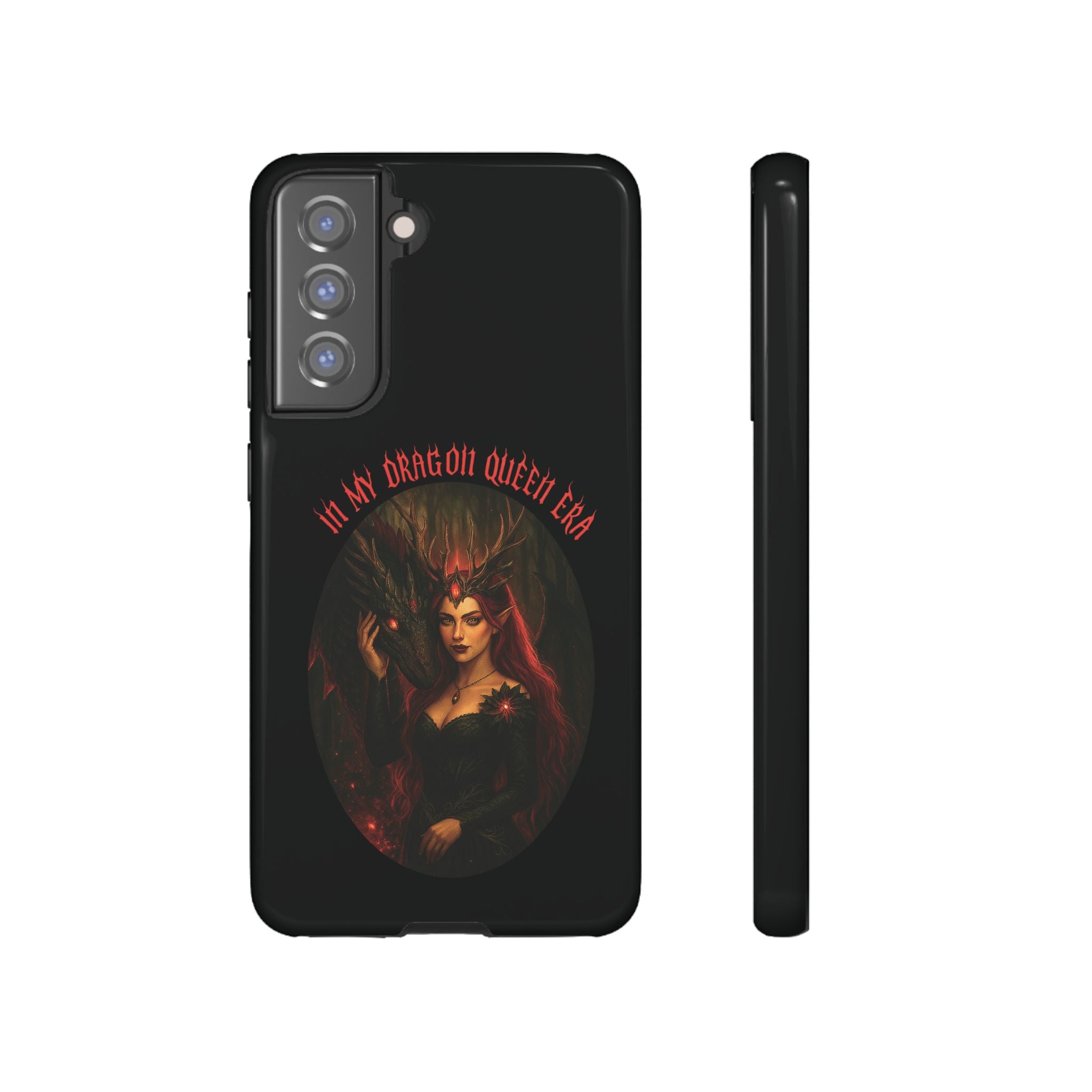 In My Dragon Queen Era Phone Case - Dragon and Queen Design - Book Lover Aesthetic Gift