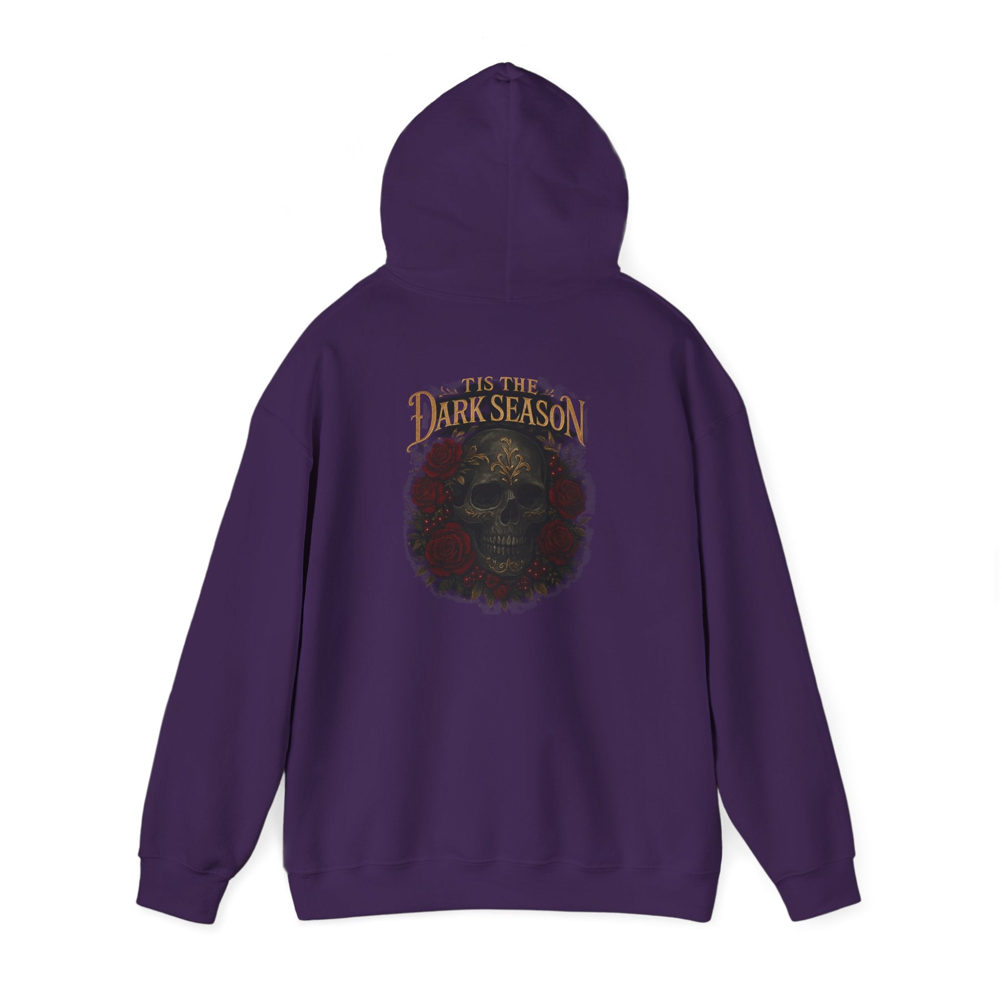 'Tis the Dark Season — Gothic Skull & Roses Aesthetic Hoodie | Dark Romance Bookish Girl Fall