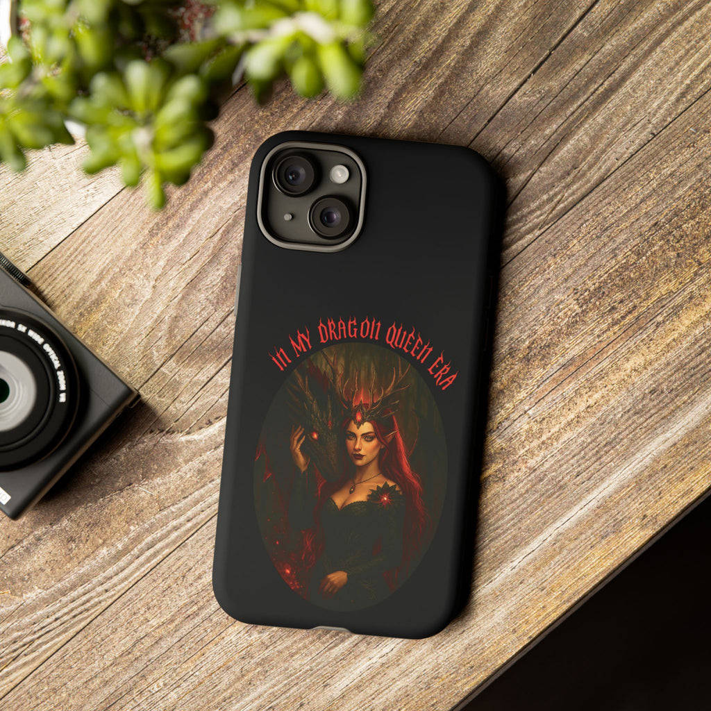 In My Dragon Queen Era Phone Case - Dragon and Queen Design - Book Lover Aesthetic Gift