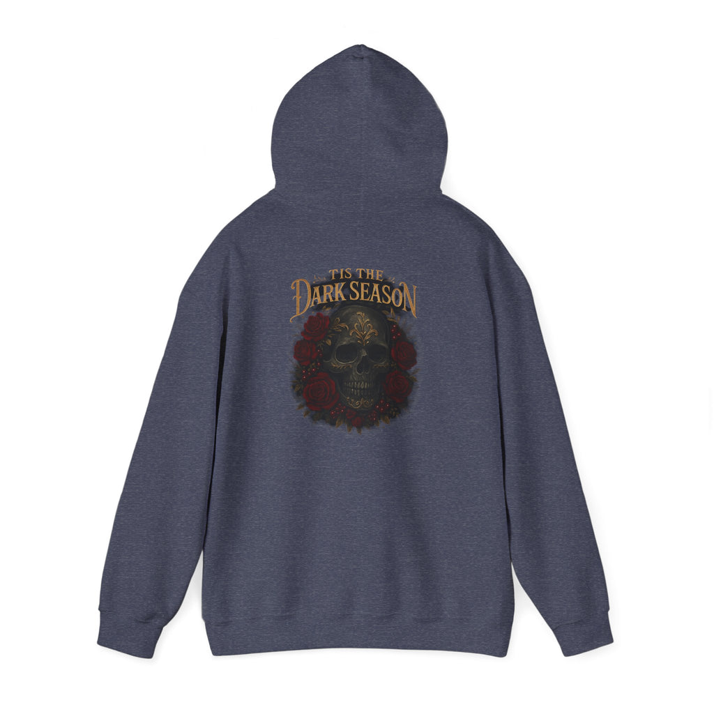 'Tis the Dark Season — Gothic Skull & Roses Aesthetic Hoodie | Dark Romance Bookish Girl Fall