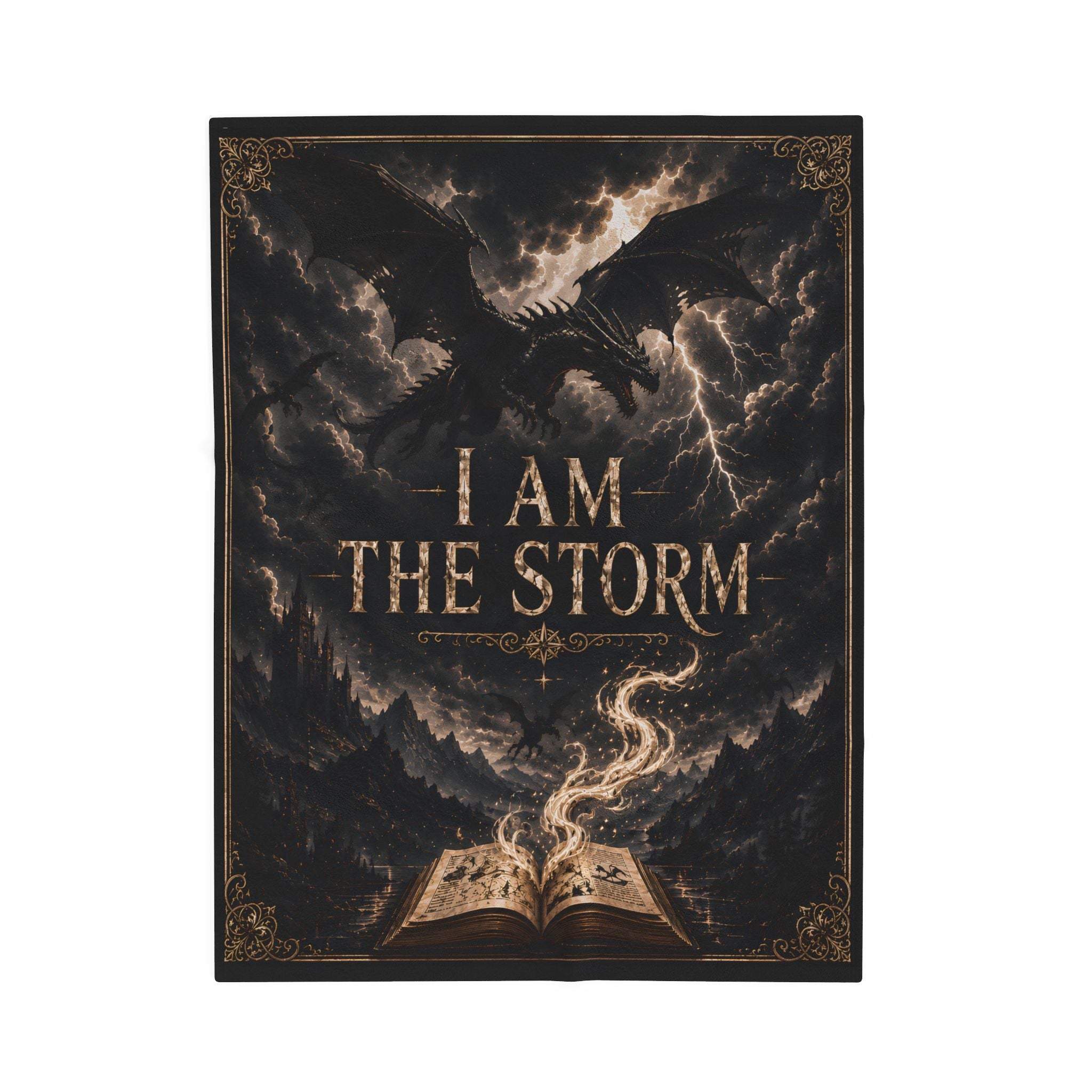 I Am The Storm Dragon Throw Blanket