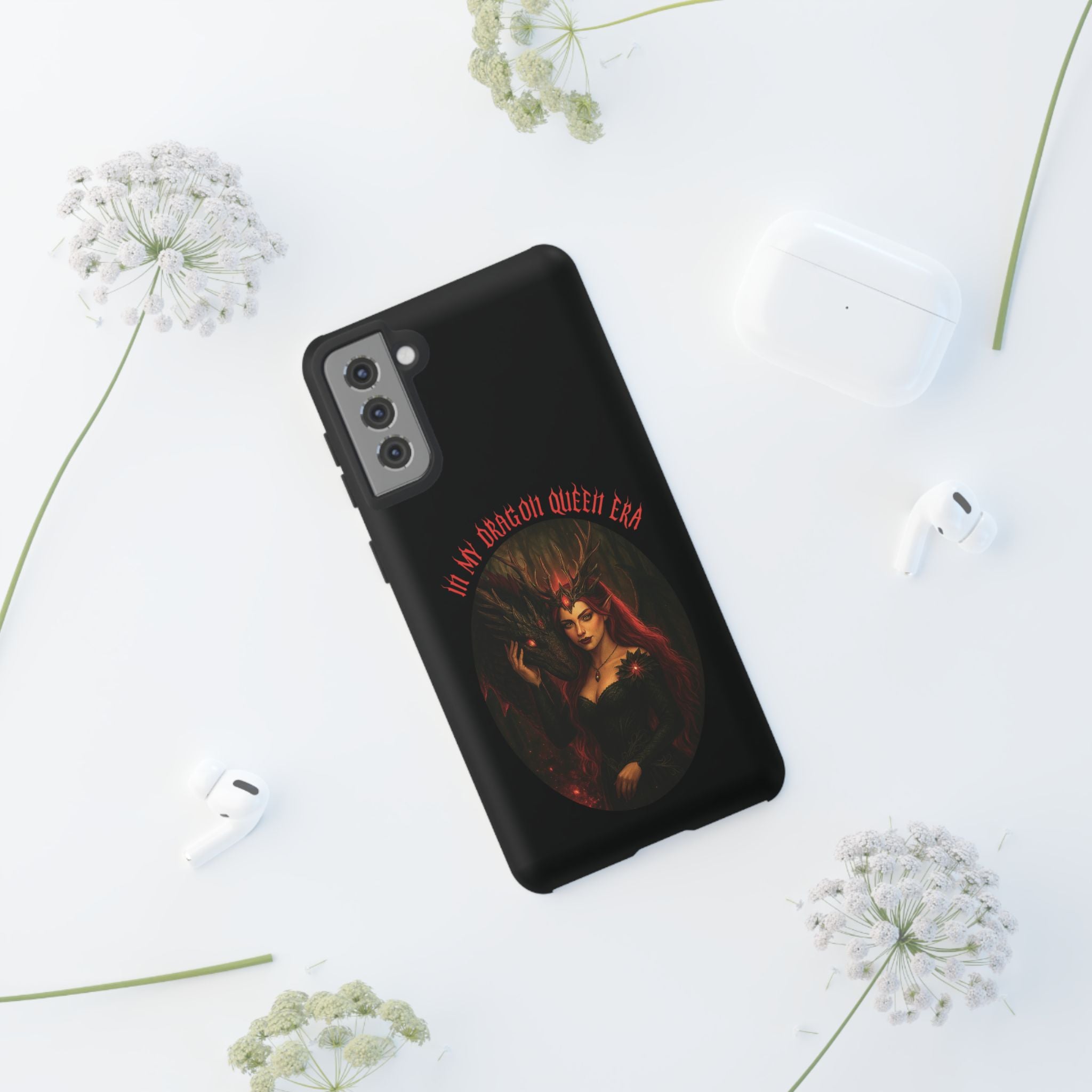 In My Dragon Queen Era Phone Case - Dragon and Queen Design - Book Lover Aesthetic Gift