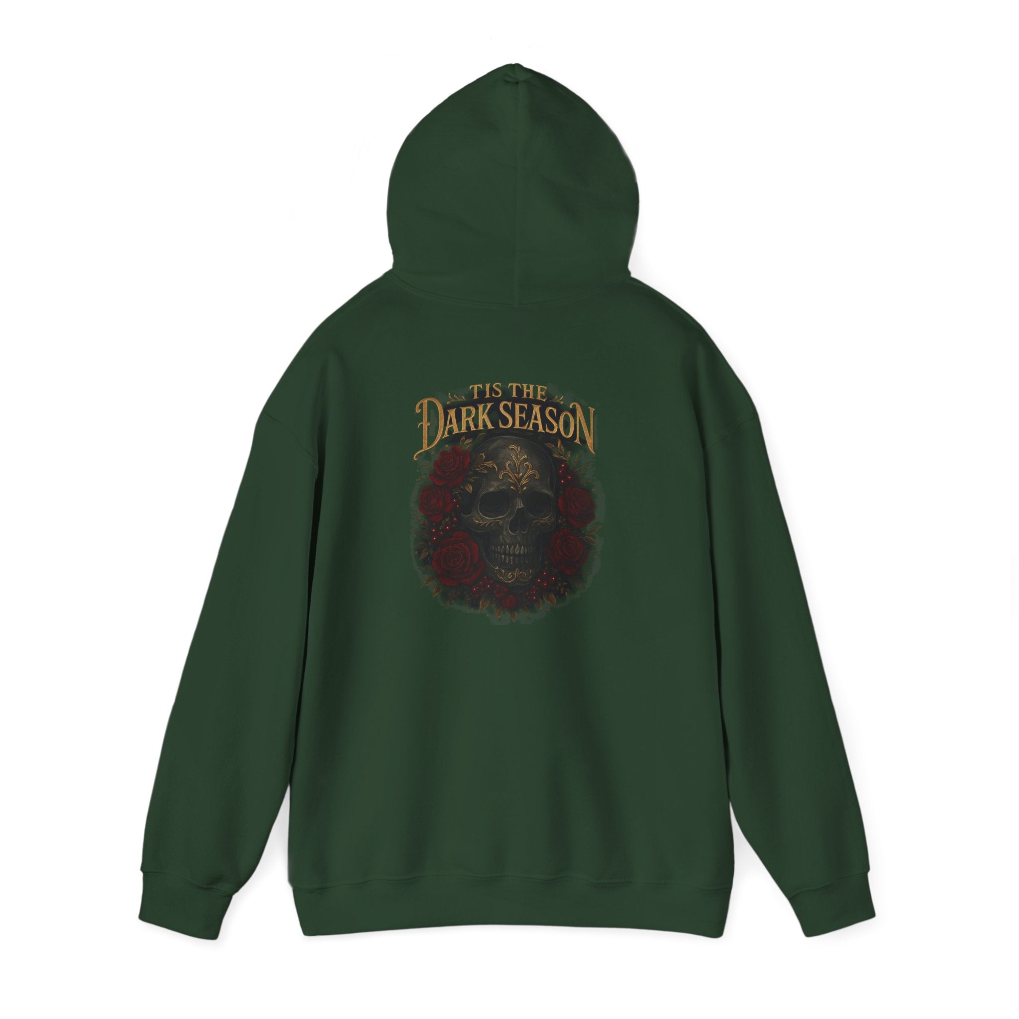 'Tis the Dark Season — Gothic Skull & Roses Aesthetic Hoodie | Dark Romance Bookish Girl Fall