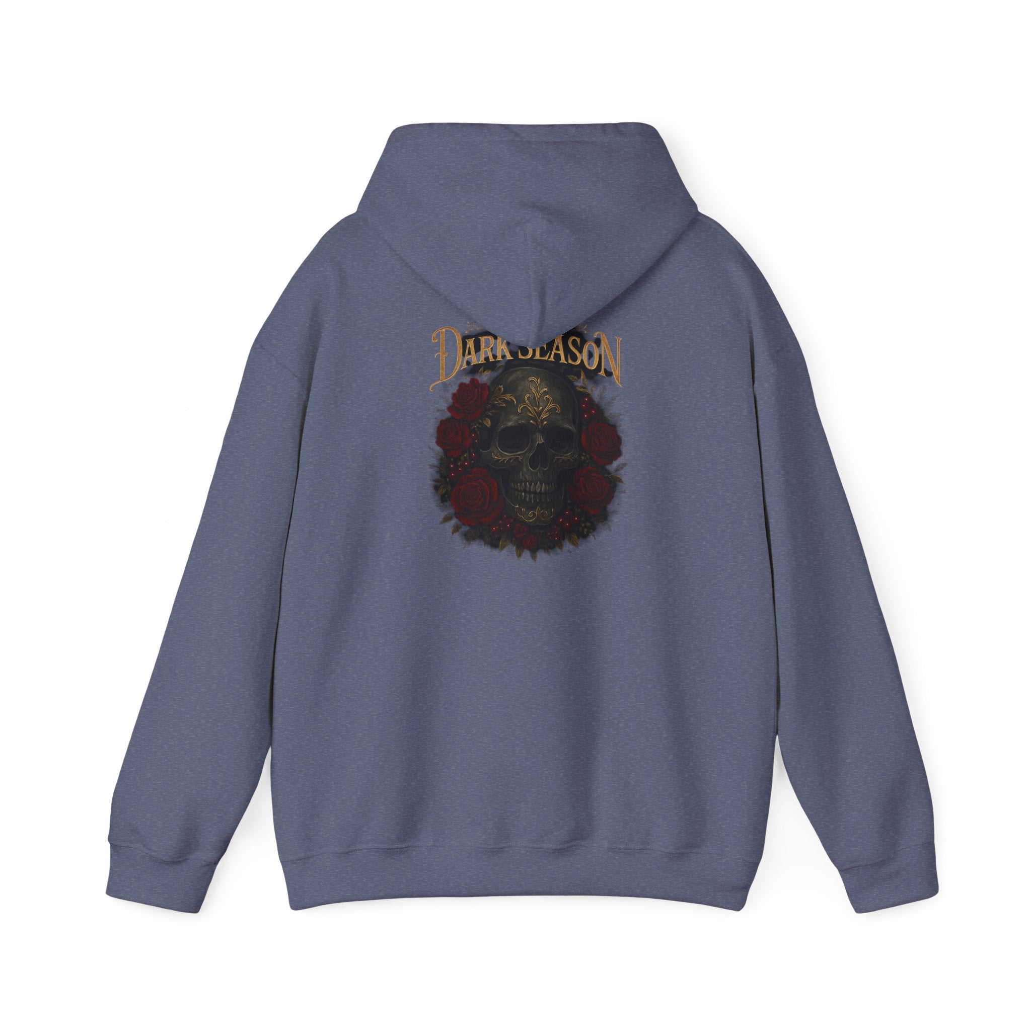 'Tis the Dark Season — Gothic Skull & Roses Aesthetic Hoodie | Dark Romance Bookish Girl Fall