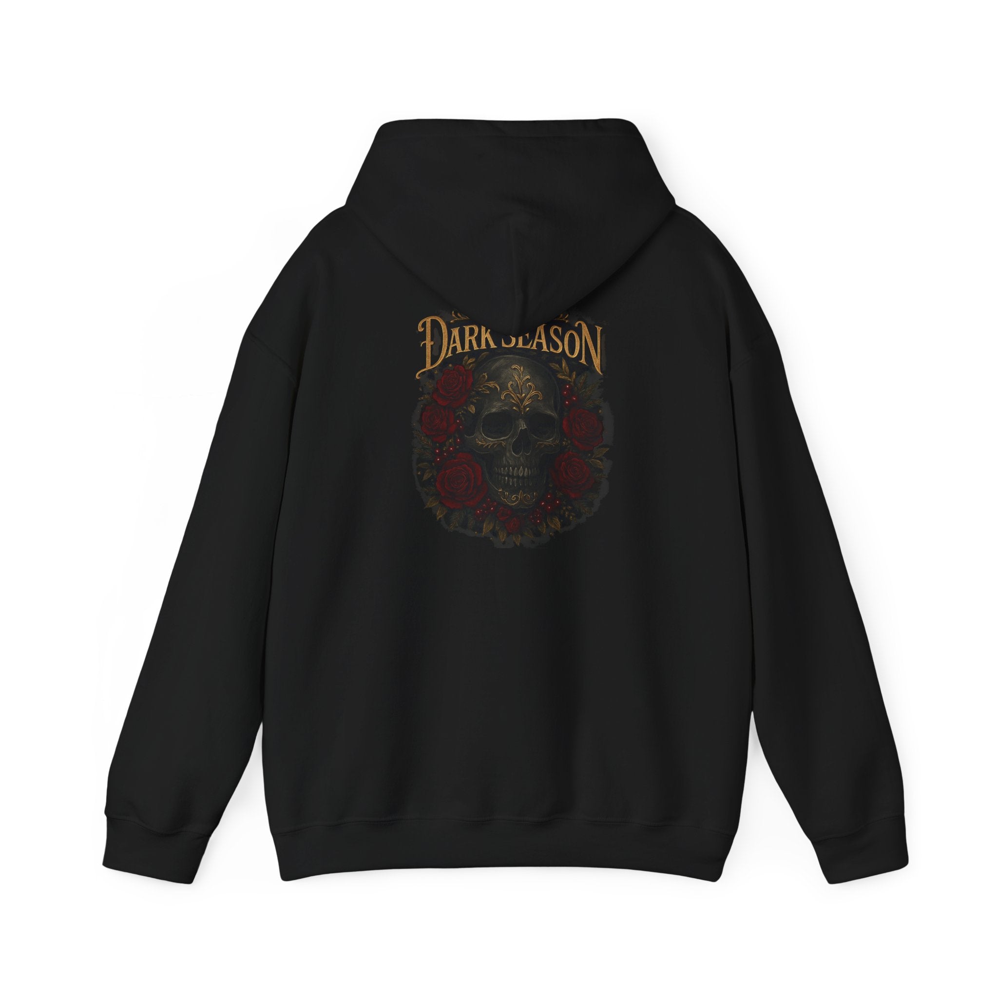 'Tis the Dark Season — Gothic Skull & Roses Aesthetic Hoodie | Dark Romance Bookish Girl Fall
