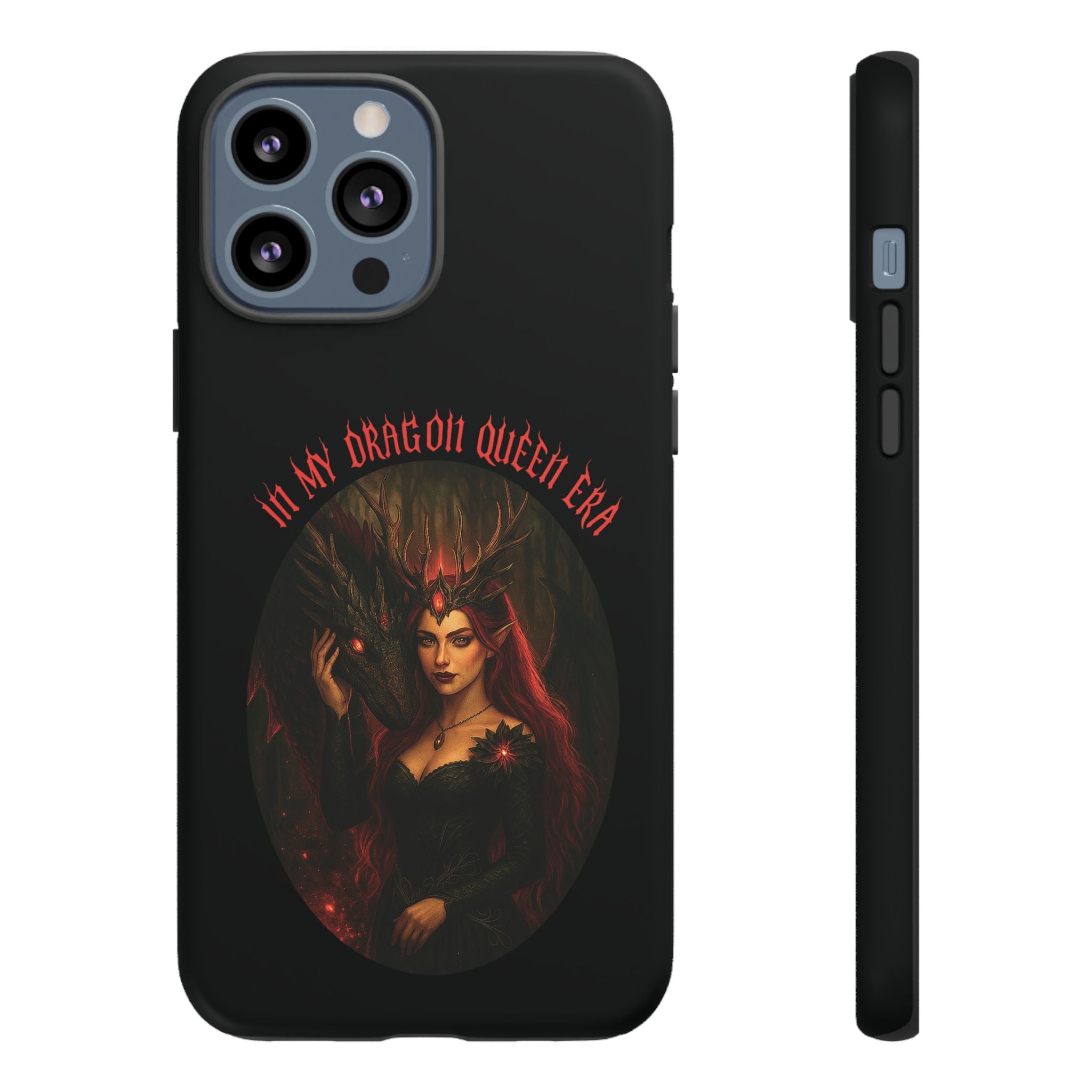 In My Dragon Queen Era Phone Case - Dragon and Queen Design - Book Lover Aesthetic Gift
