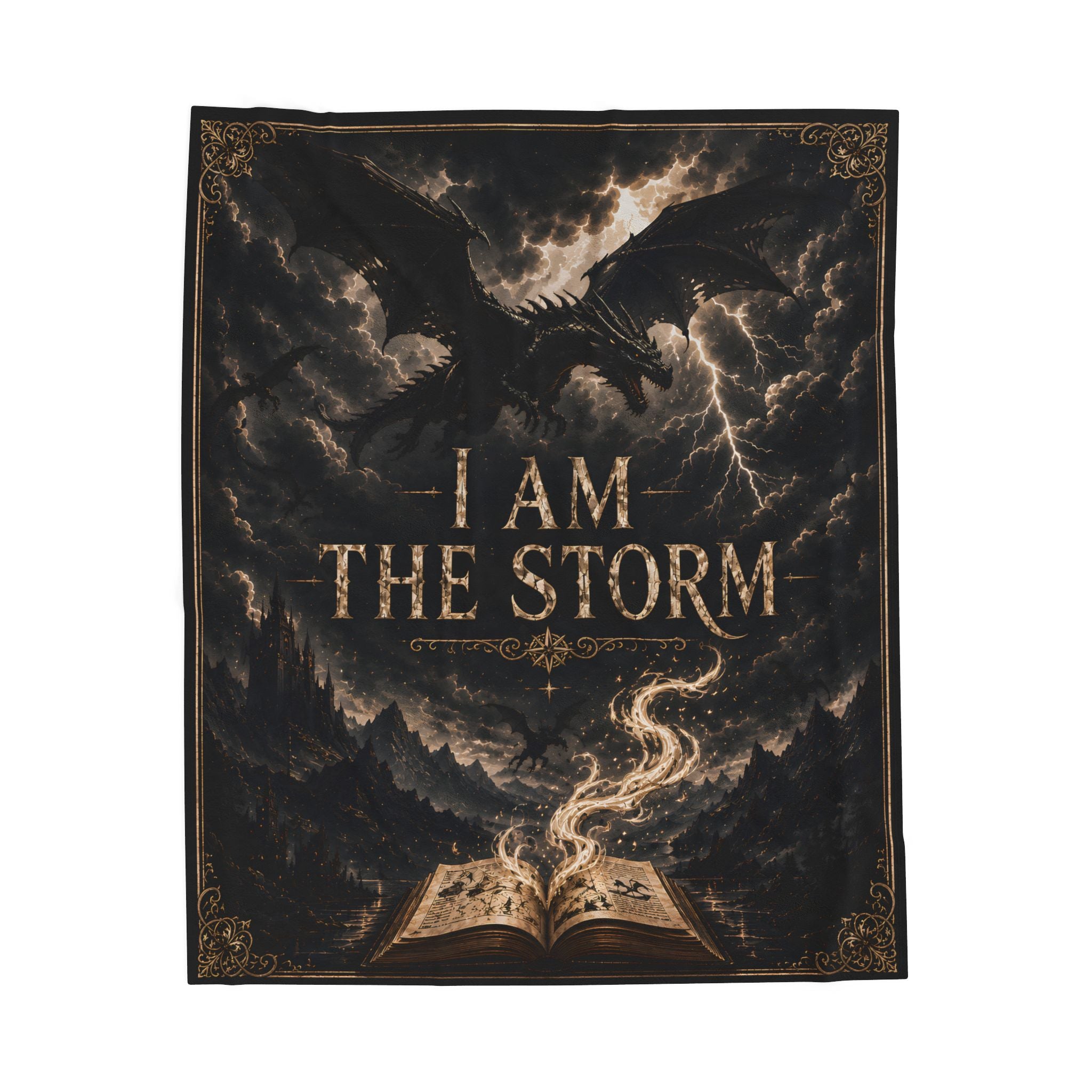 I Am The Storm Dragon Throw Blanket