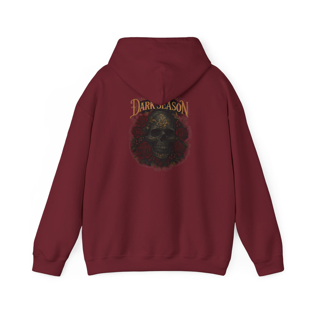 'Tis the Dark Season — Gothic Skull & Roses Aesthetic Hoodie | Dark Romance Bookish Girl Fall