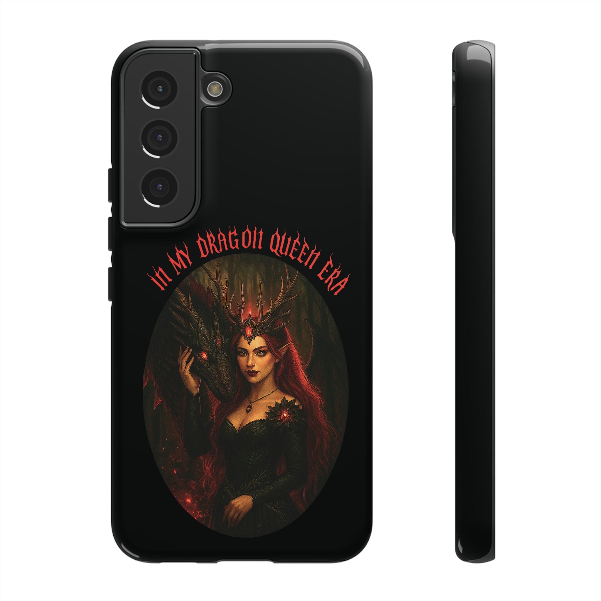 In My Dragon Queen Era Phone Case - Dragon and Queen Design - Book Lover Aesthetic Gift