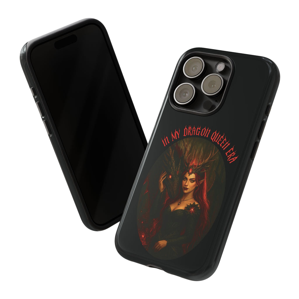 In My Dragon Queen Era Phone Case - Dragon and Queen Design - Book Lover Aesthetic Gift