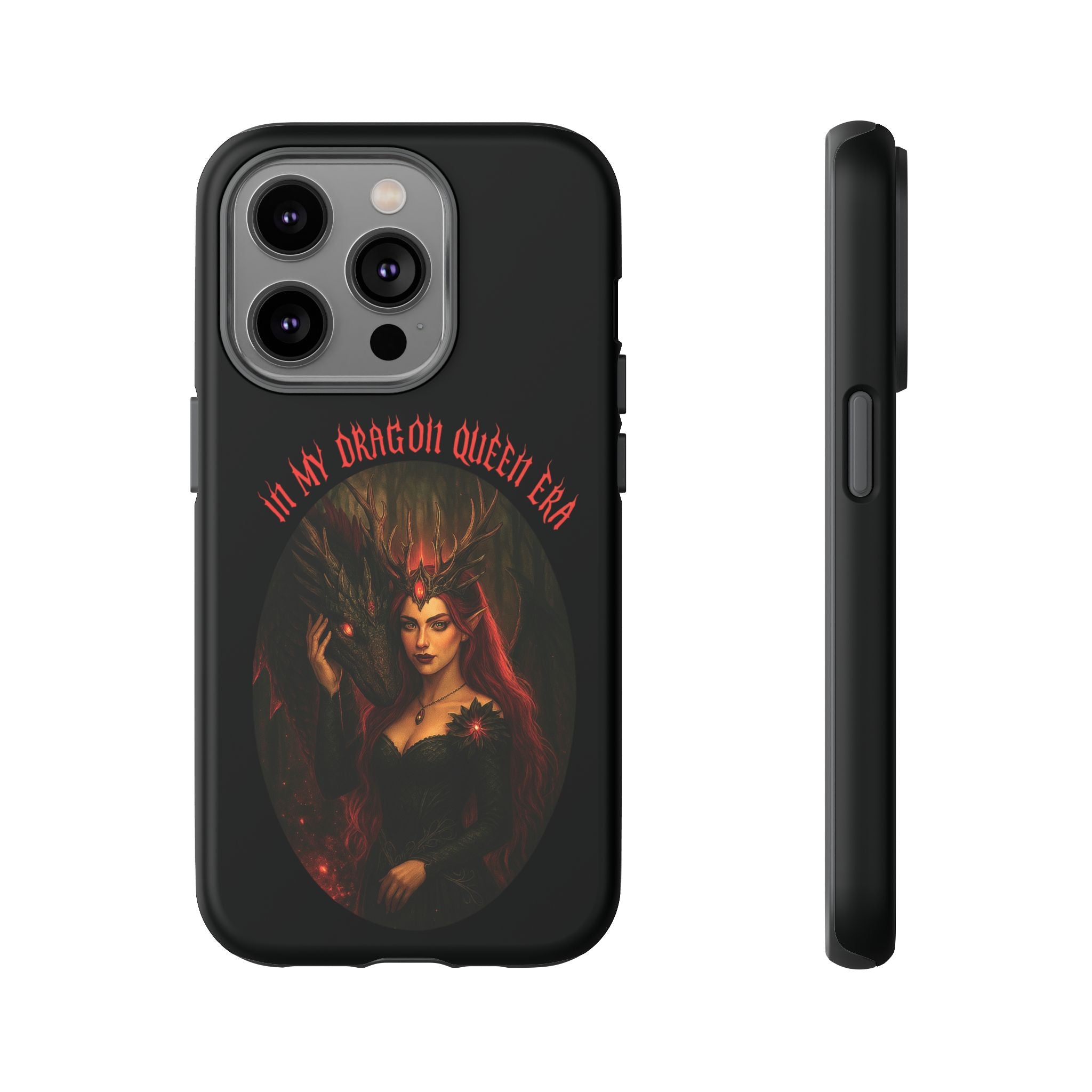 In My Dragon Queen Era Phone Case - Dragon and Queen Design - Book Lover Aesthetic Gift