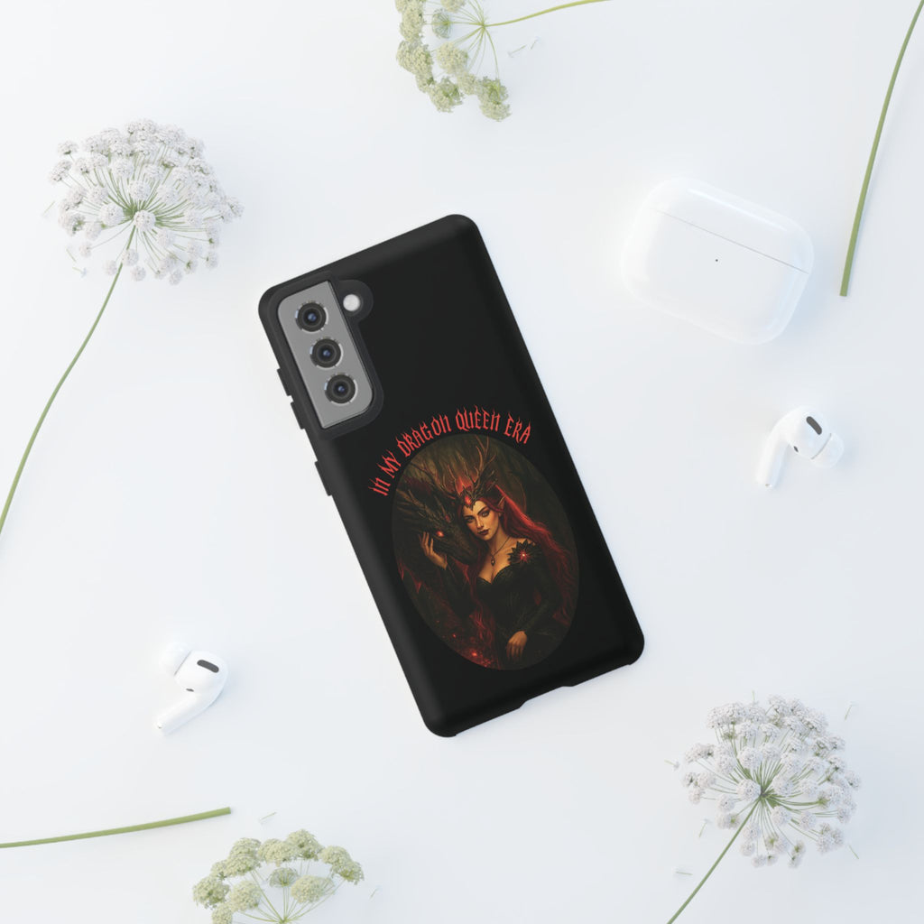 In My Dragon Queen Era Phone Case - Dragon and Queen Design - Book Lover Aesthetic Gift