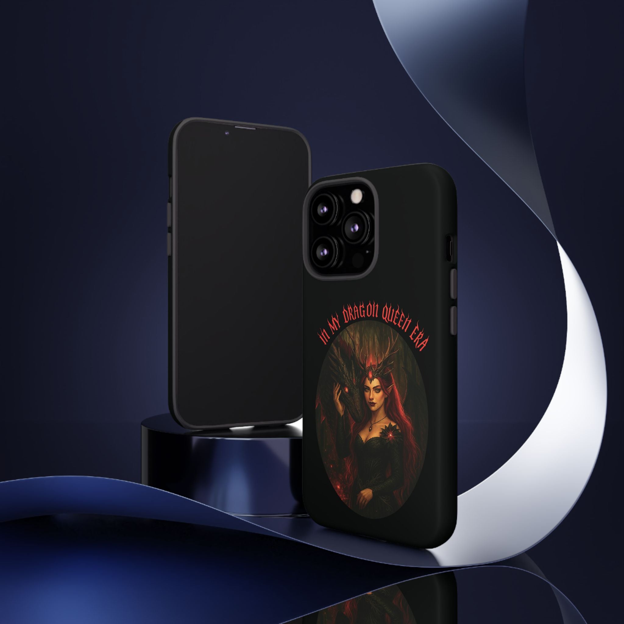 In My Dragon Queen Era Phone Case - Dragon and Queen Design - Book Lover Aesthetic Gift