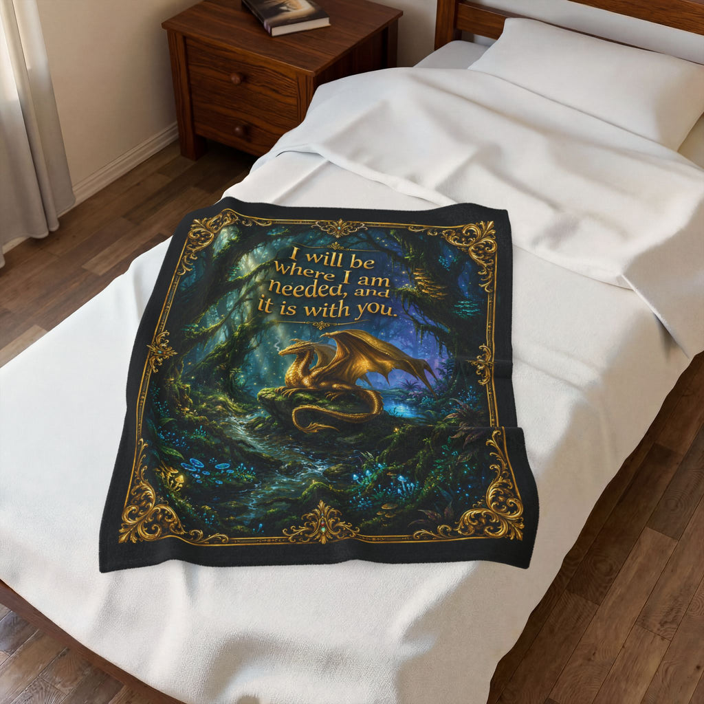 Cozy Velveteen Fantasy Dragon Throw Blanket