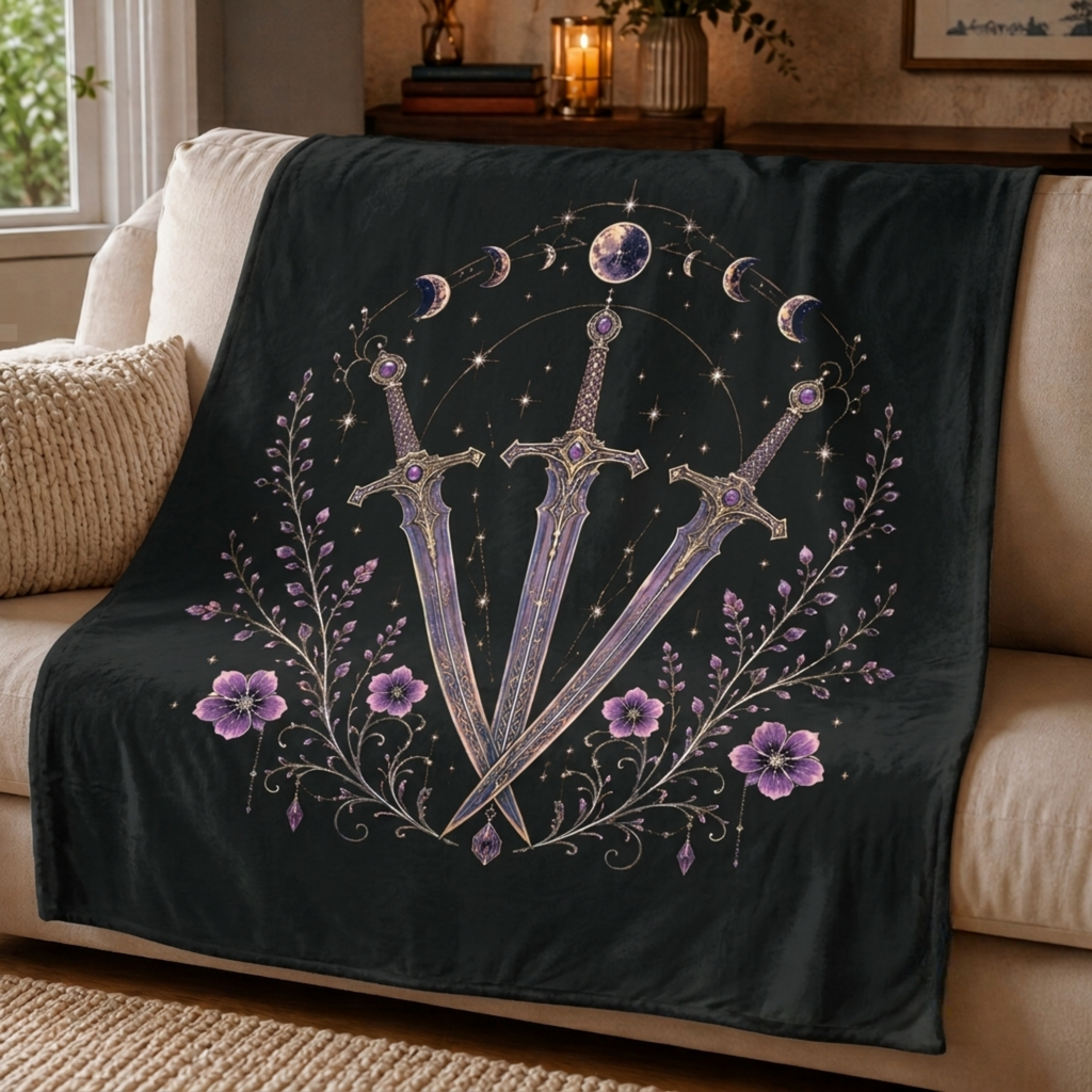 Midnight Court Celestial Sword Velveteen Plush Blanket