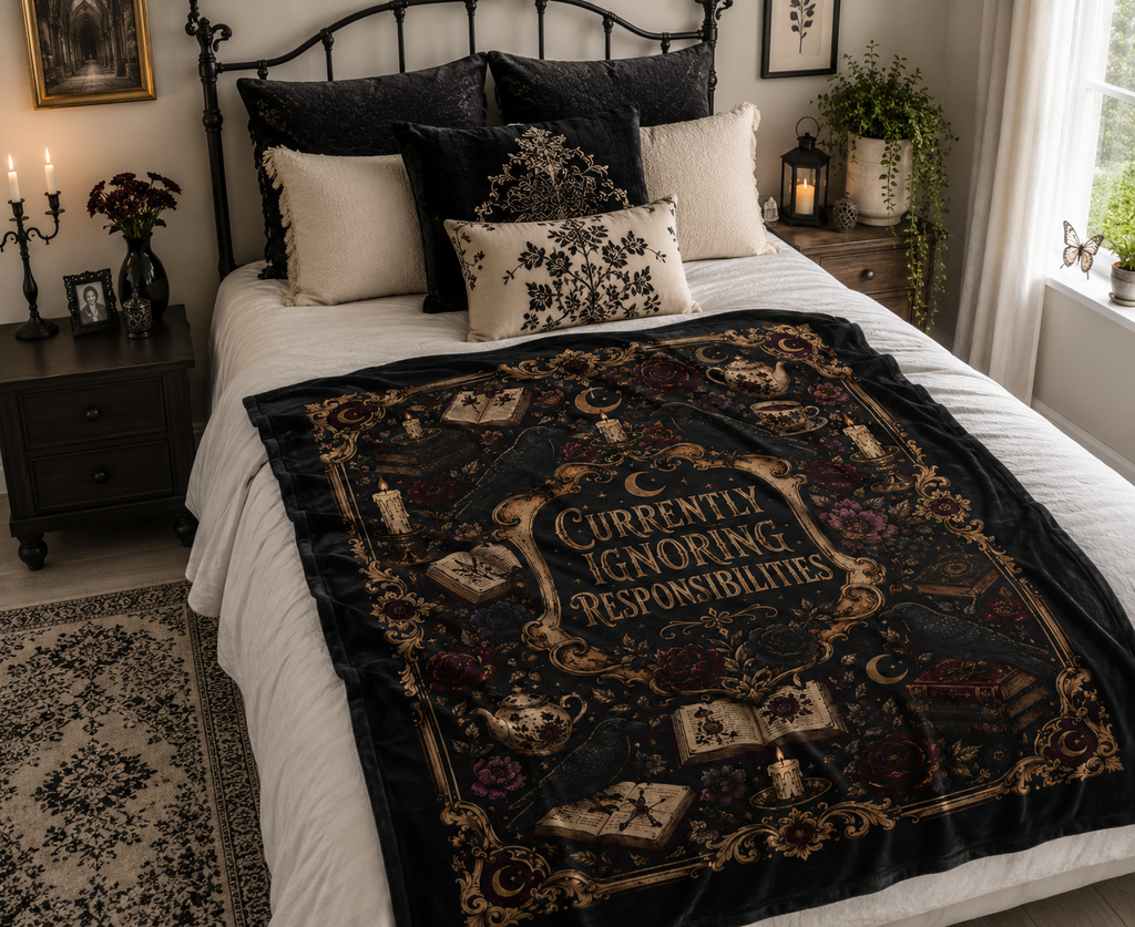 Currently Ignoring Responsibilities Plush Velveteen Throw Blanket