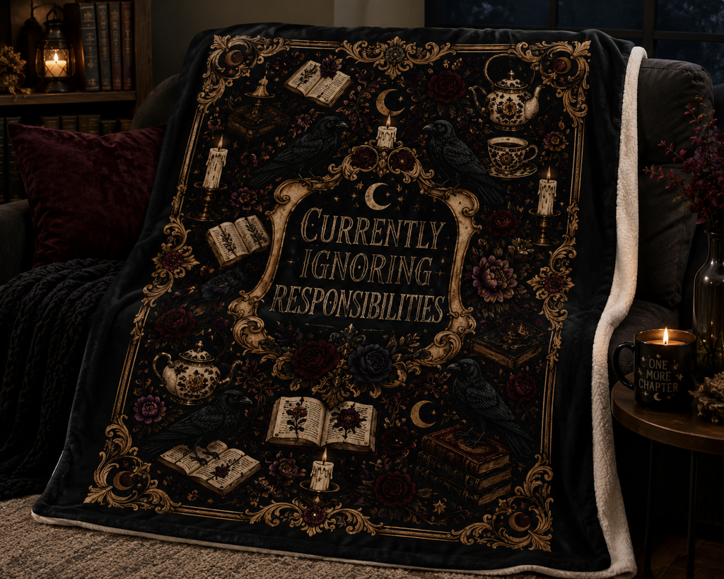 Currently Ignoring Responsibilities Plush Velveteen Throw Blanket