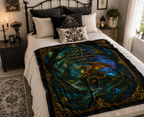 Cozy Velveteen Fantasy Dragon Throw Blanket