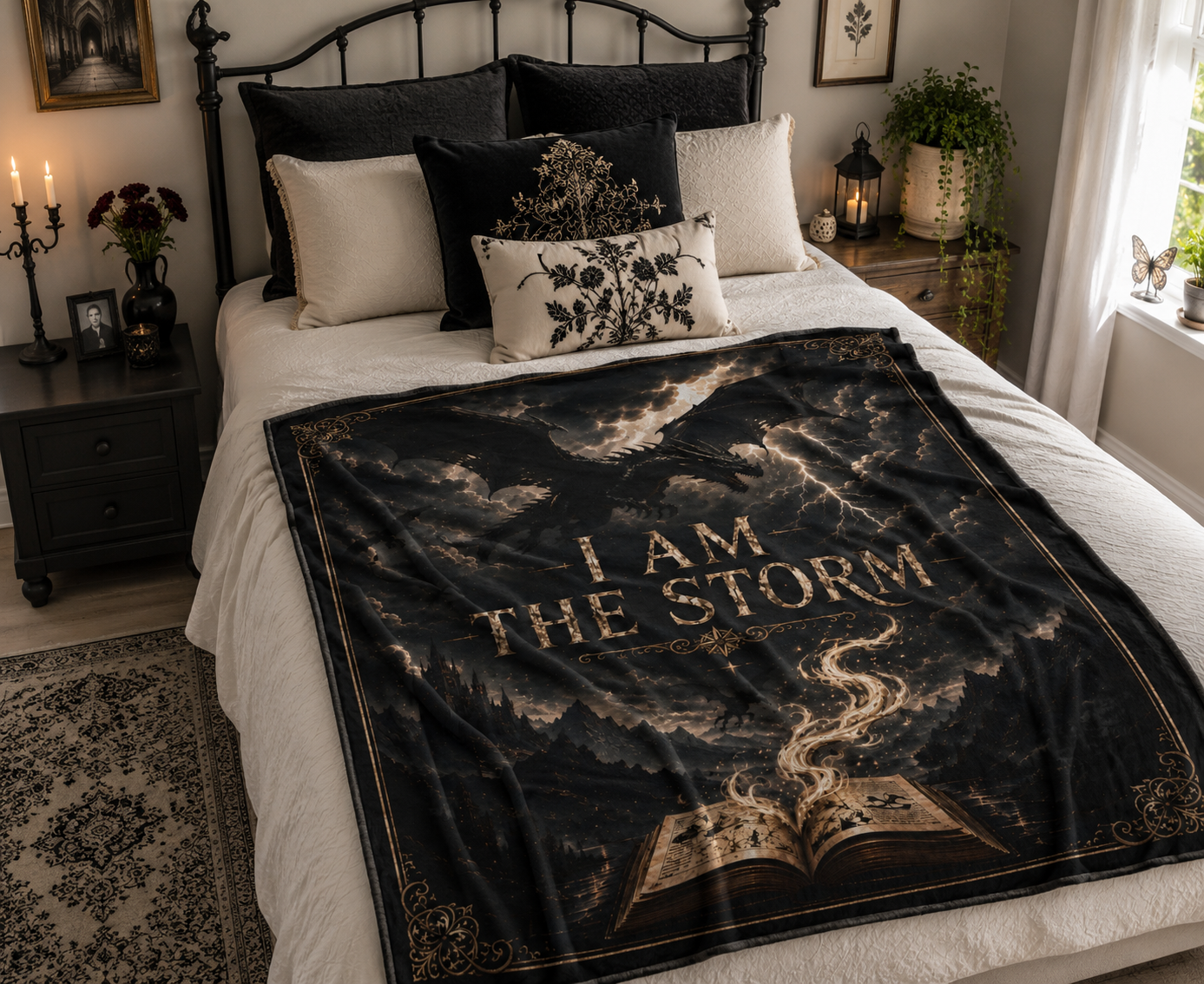 I Am The Storm Dragon Throw Blanket