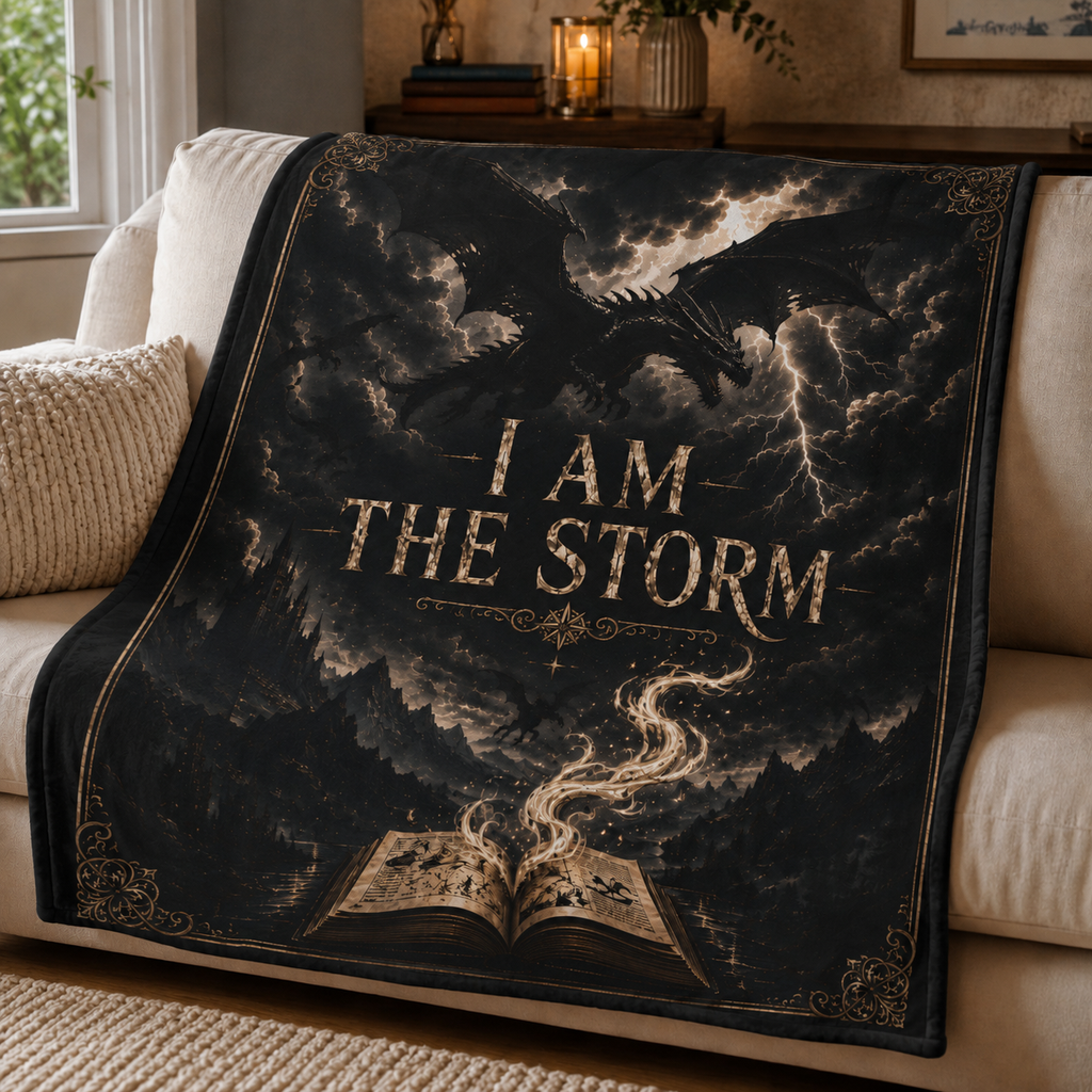 I Am The Storm Dragon Throw Blanket
