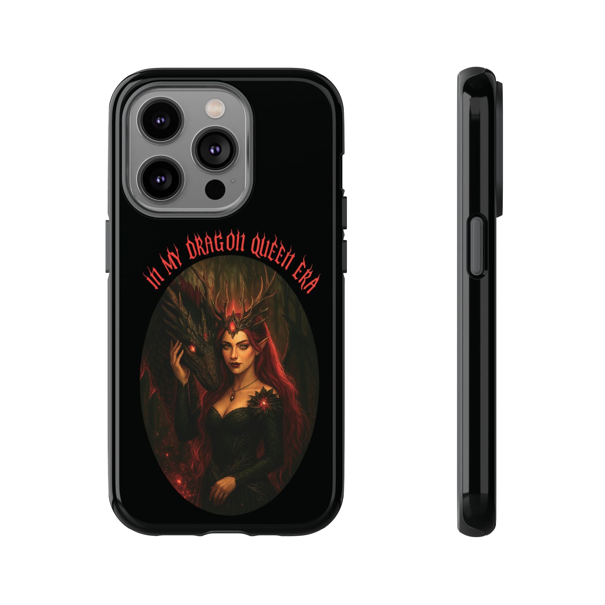 In My Dragon Queen Era Phone Case - Dragon and Queen Design - Book Lover Aesthetic Gift