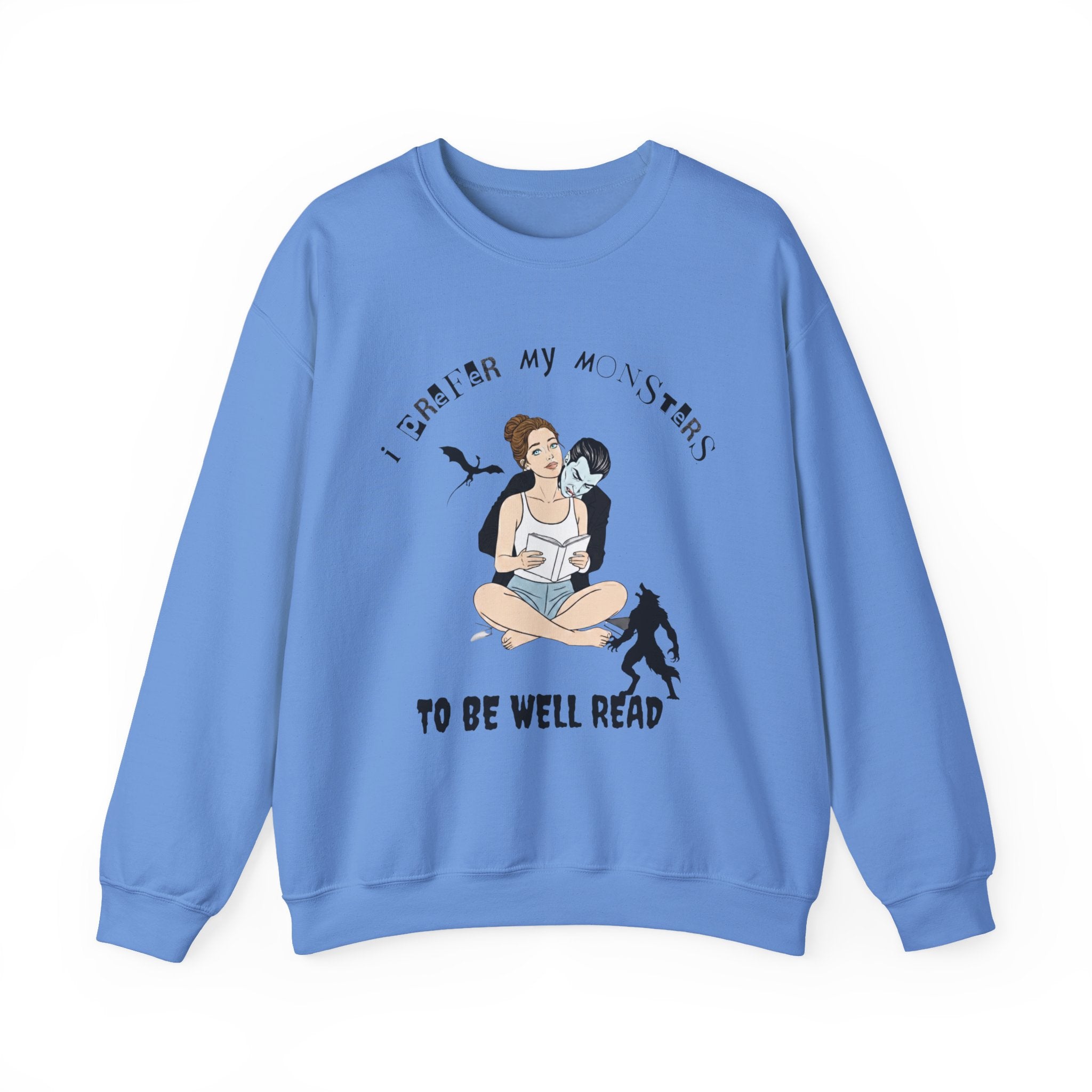 “I Prefer My Monsters To Be Well Read” Cozy Gothic Romance Sweatshirt - Unisex Crewneck