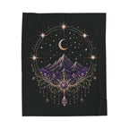 Mystic Moon Mountain Velveteen Plush Blanket