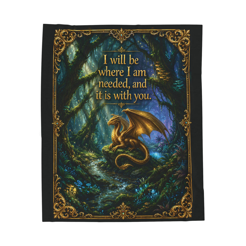 Cozy Velveteen Fantasy Dragon Throw Blanket