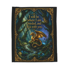 Cozy Velveteen Fantasy Dragon Throw Blanket