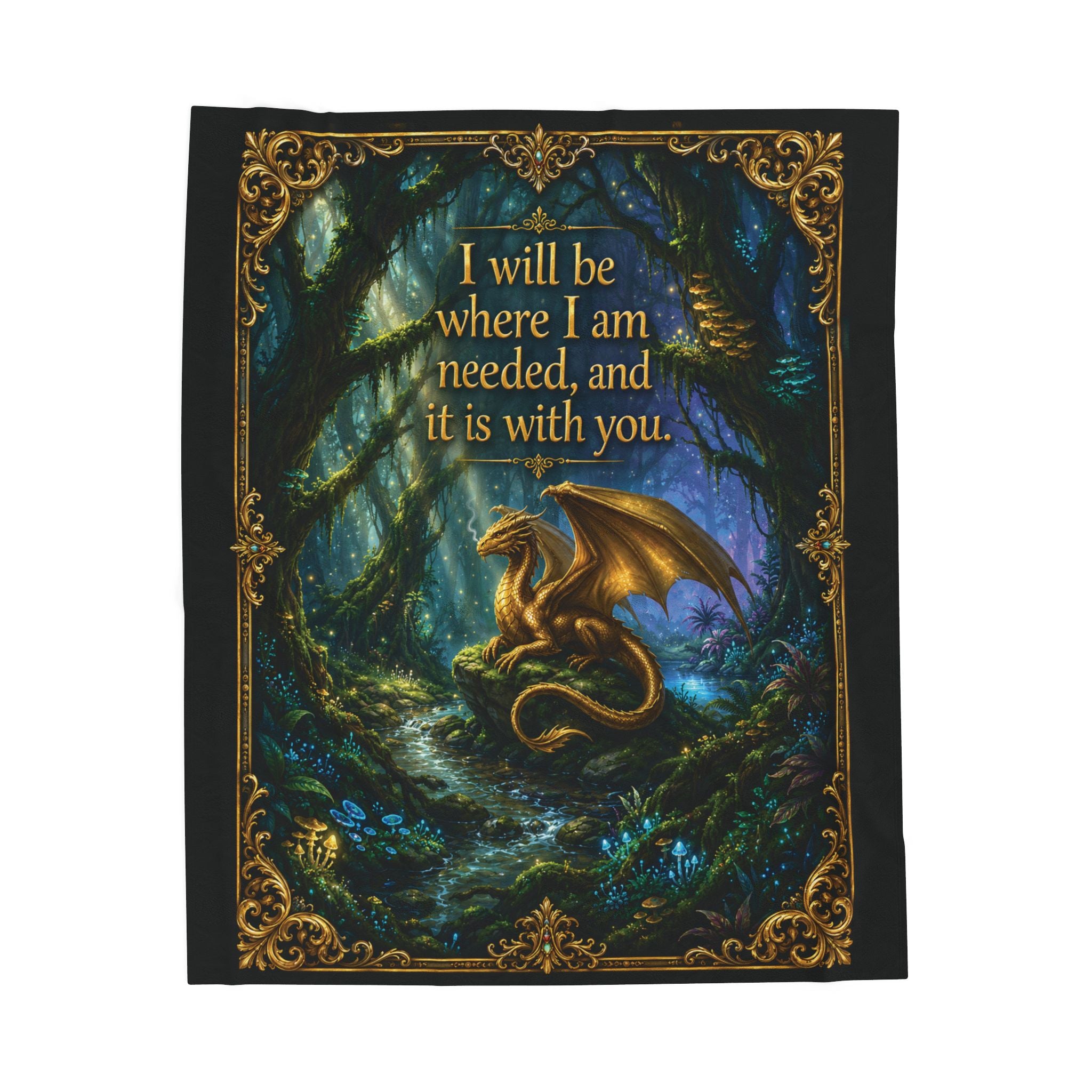 Cozy Velveteen Fantasy Dragon Throw Blanket