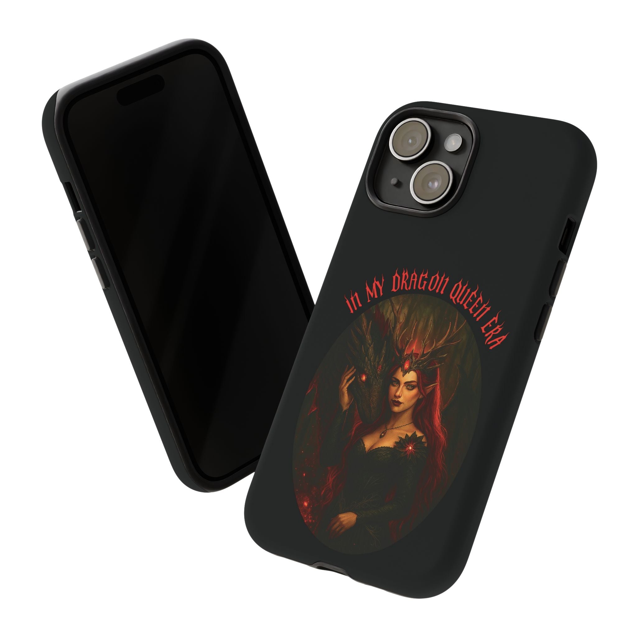 In My Dragon Queen Era Phone Case - Dragon and Queen Design - Book Lover Aesthetic Gift