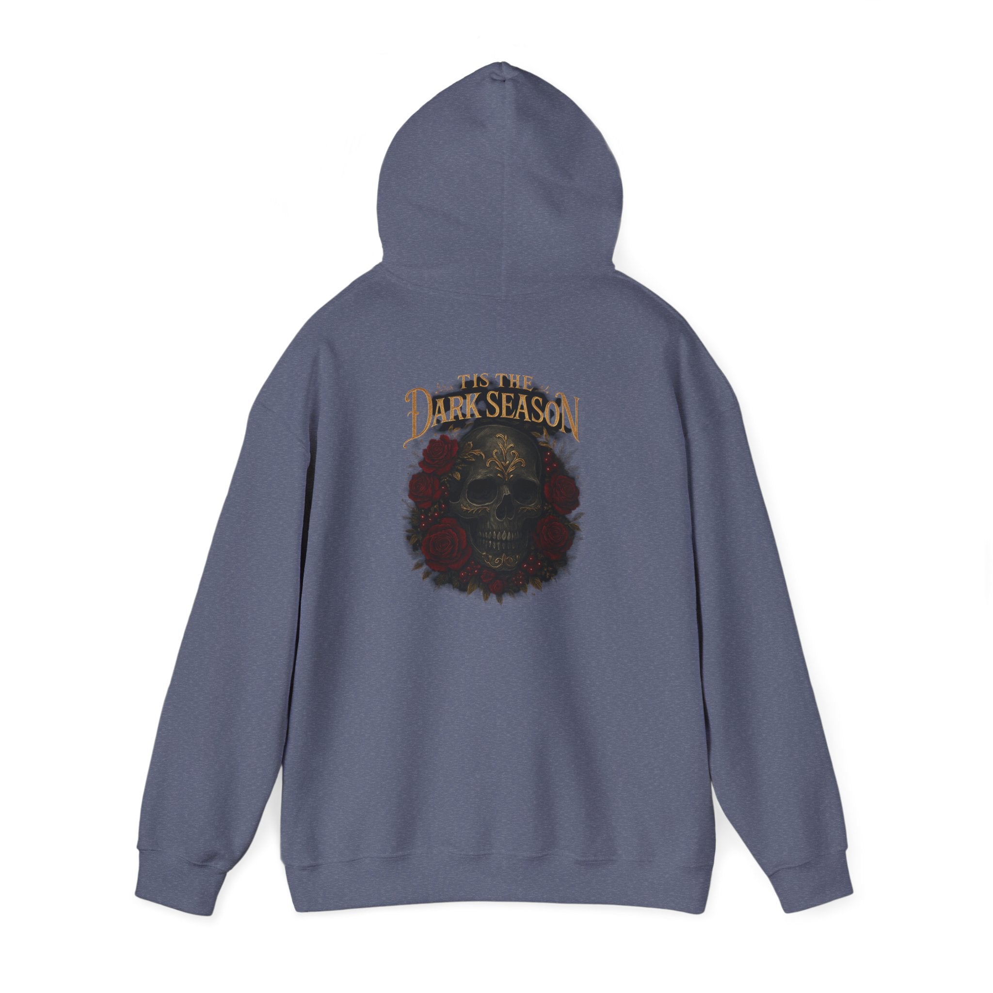 'Tis the Dark Season — Gothic Skull & Roses Aesthetic Hoodie | Dark Romance Bookish Girl Fall