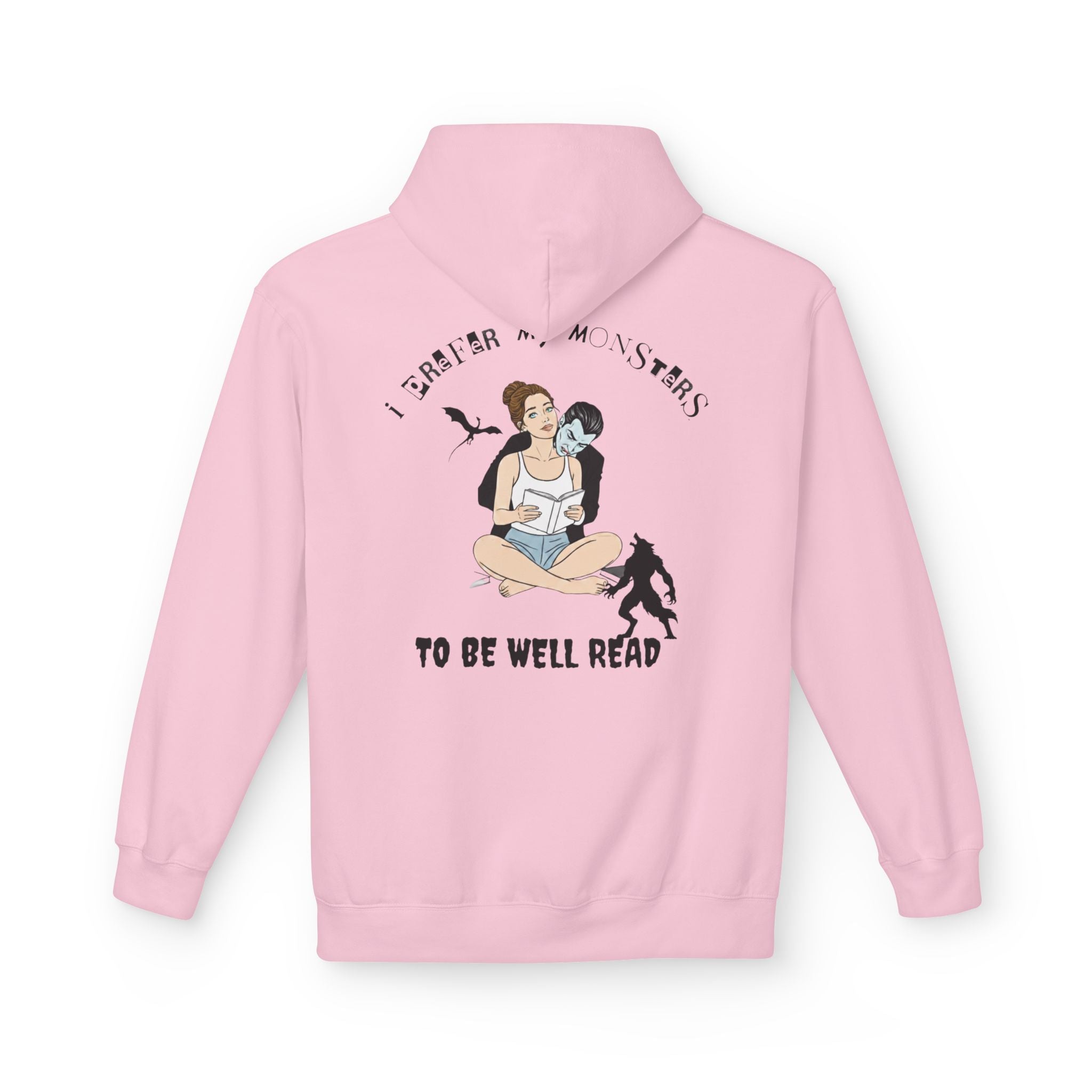 "I Prefer My Monsters To Be Well Read" Cozy Hoodie | Perfect Gift for Dark Romance Book Lovers, Unisex Casual Wear, Reading Appreciation, Halloween Apparel, Cozy Gift