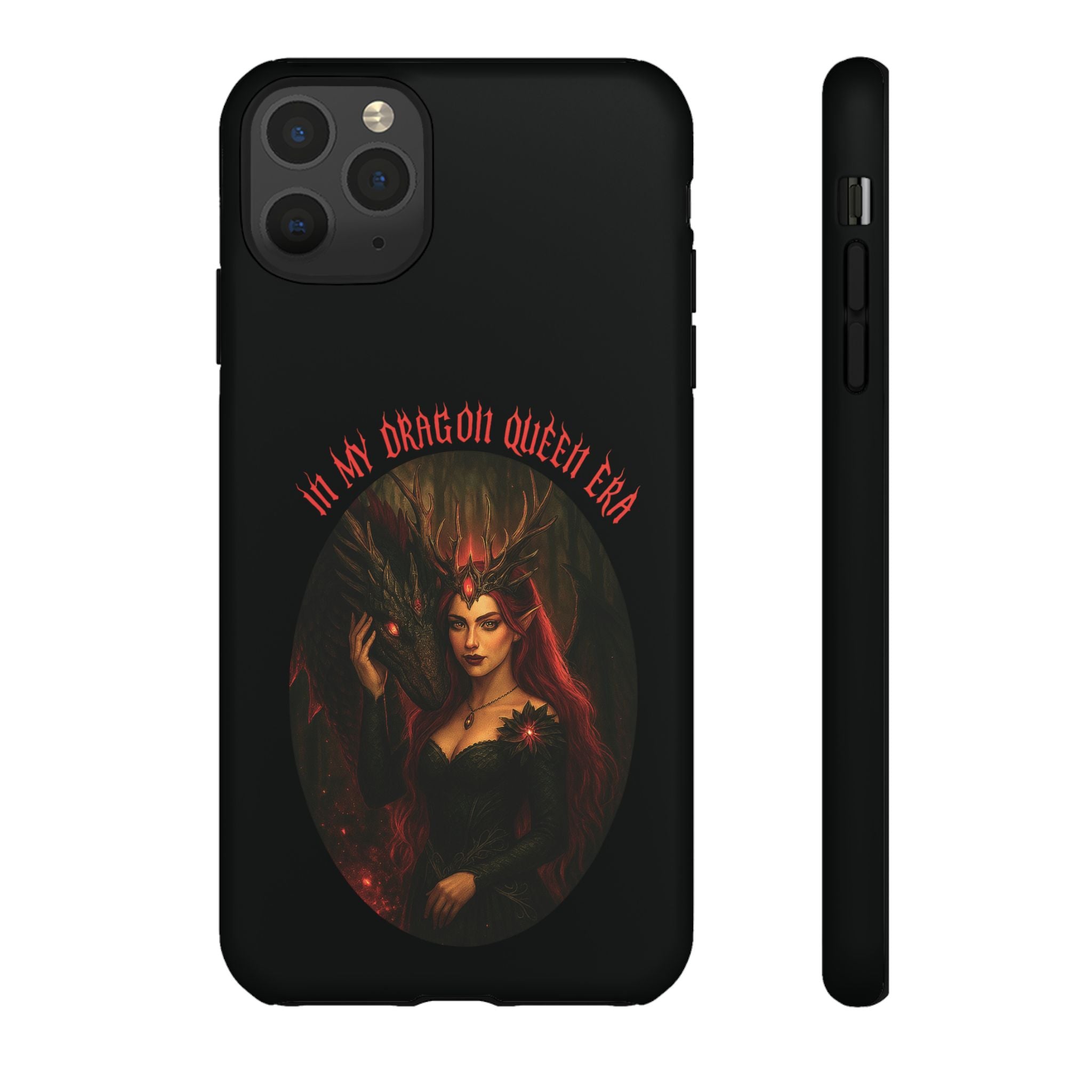 In My Dragon Queen Era Phone Case - Dragon and Queen Design - Book Lover Aesthetic Gift