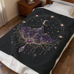 Mystic Moon Mountain Velveteen Plush Blanket