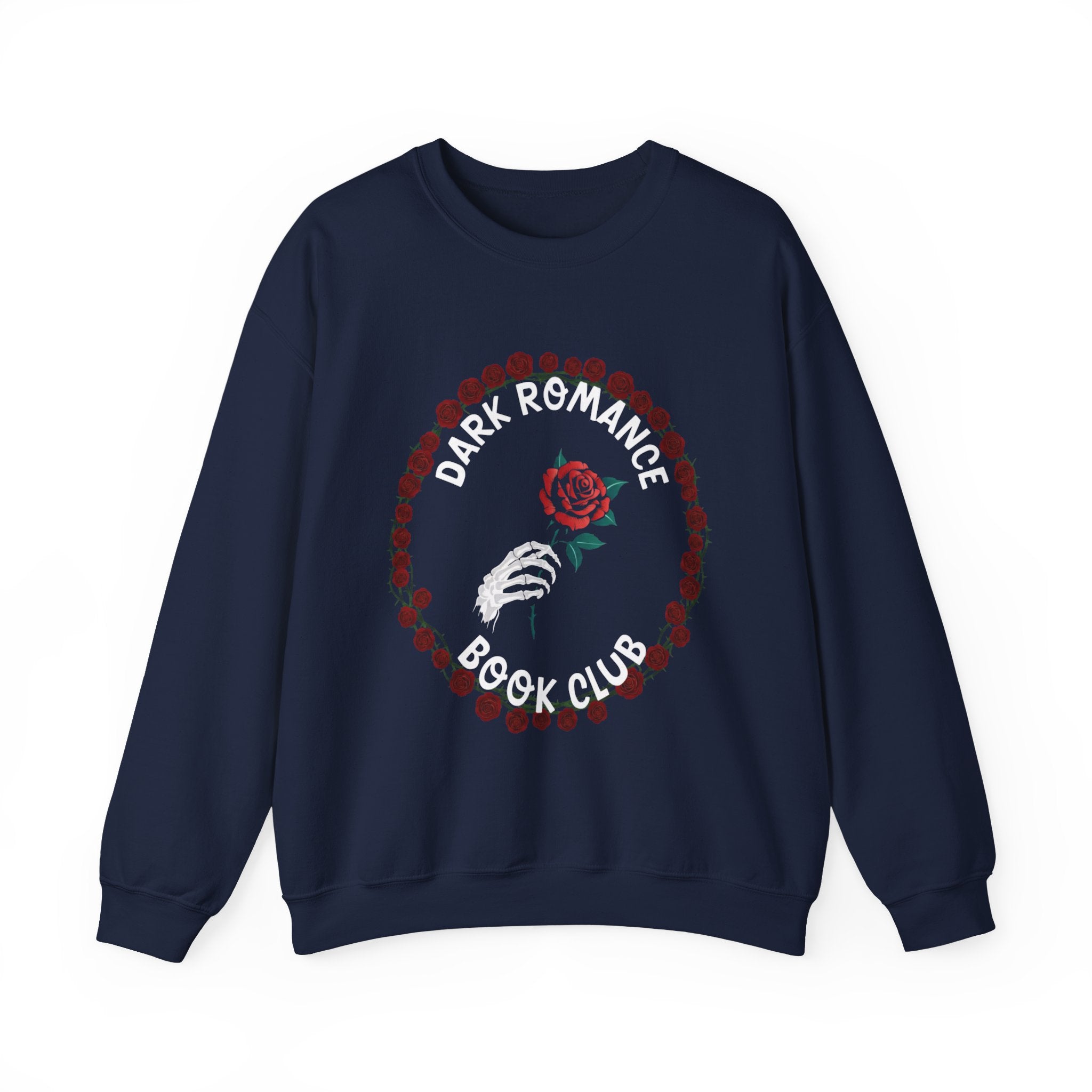 Dark Romance Book Club Crewneck Sweatshirt - Rose & Skeleton Hand