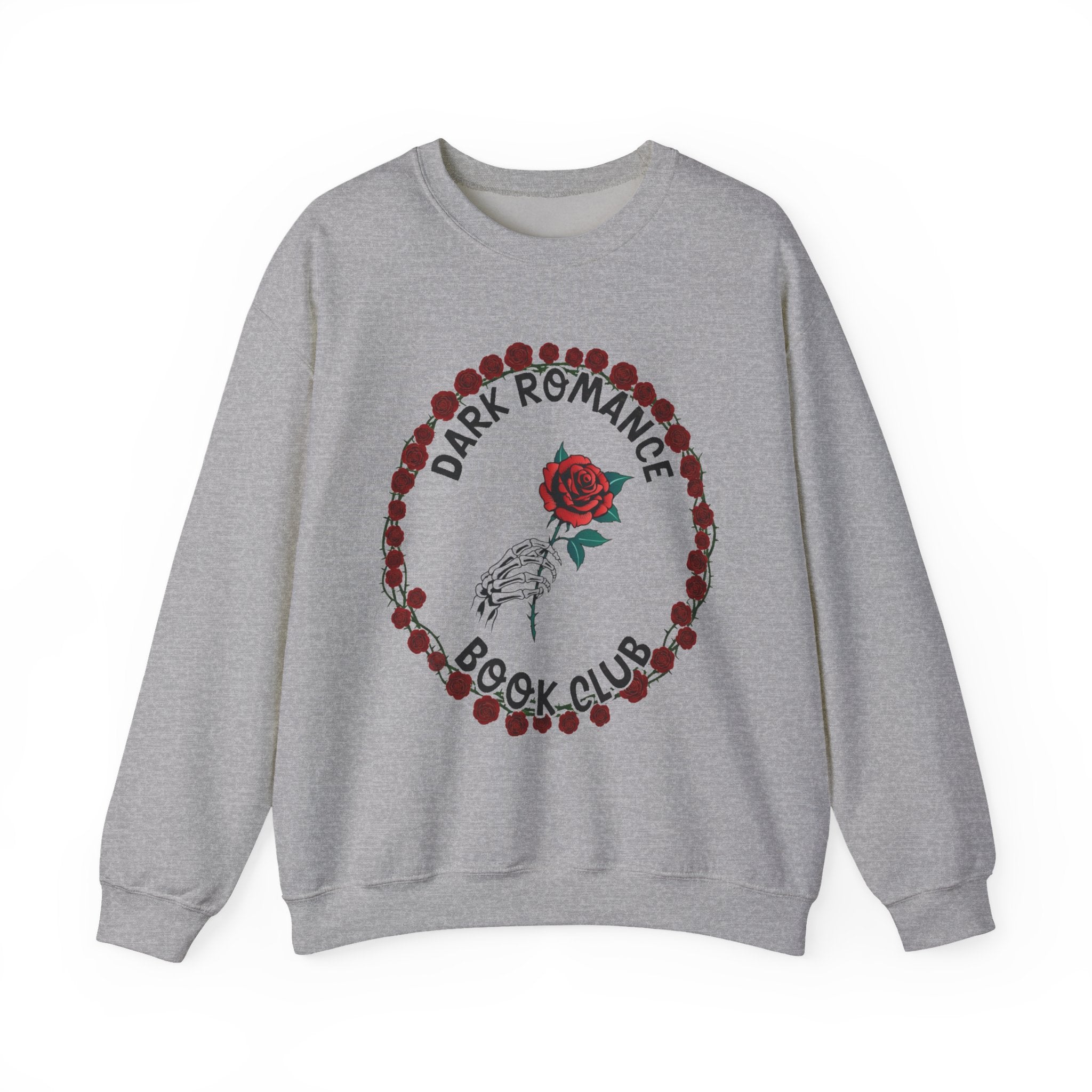 Dark Romance Book Club Crewneck Sweatshirt - Rose & Skeleton Hand