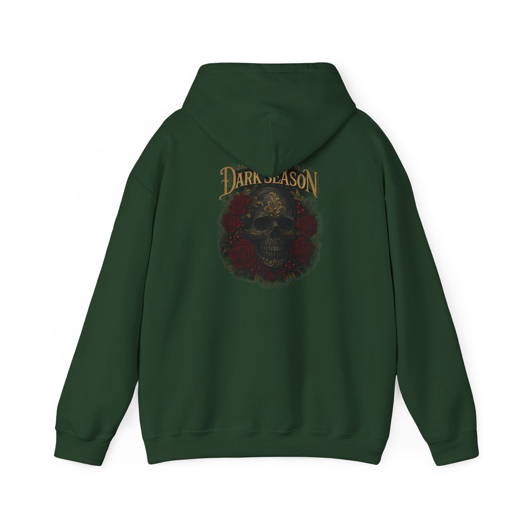 'Tis the Dark Season — Gothic Skull & Roses Aesthetic Hoodie | Dark Romance Bookish Girl Fall