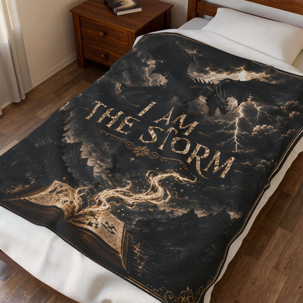 I Am The Storm Dragon Throw Blanket