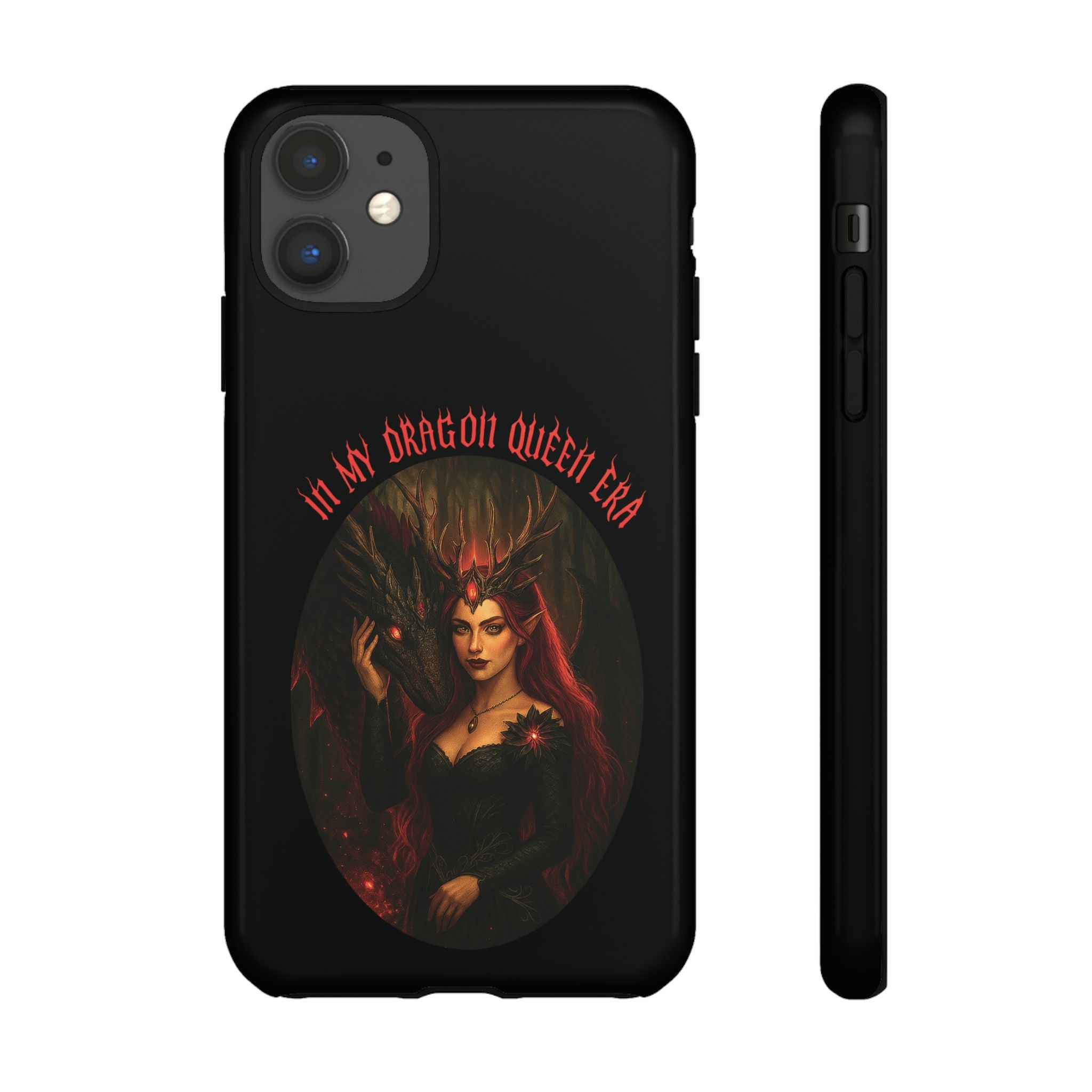 In My Dragon Queen Era Phone Case - Dragon and Queen Design - Book Lover Aesthetic Gift